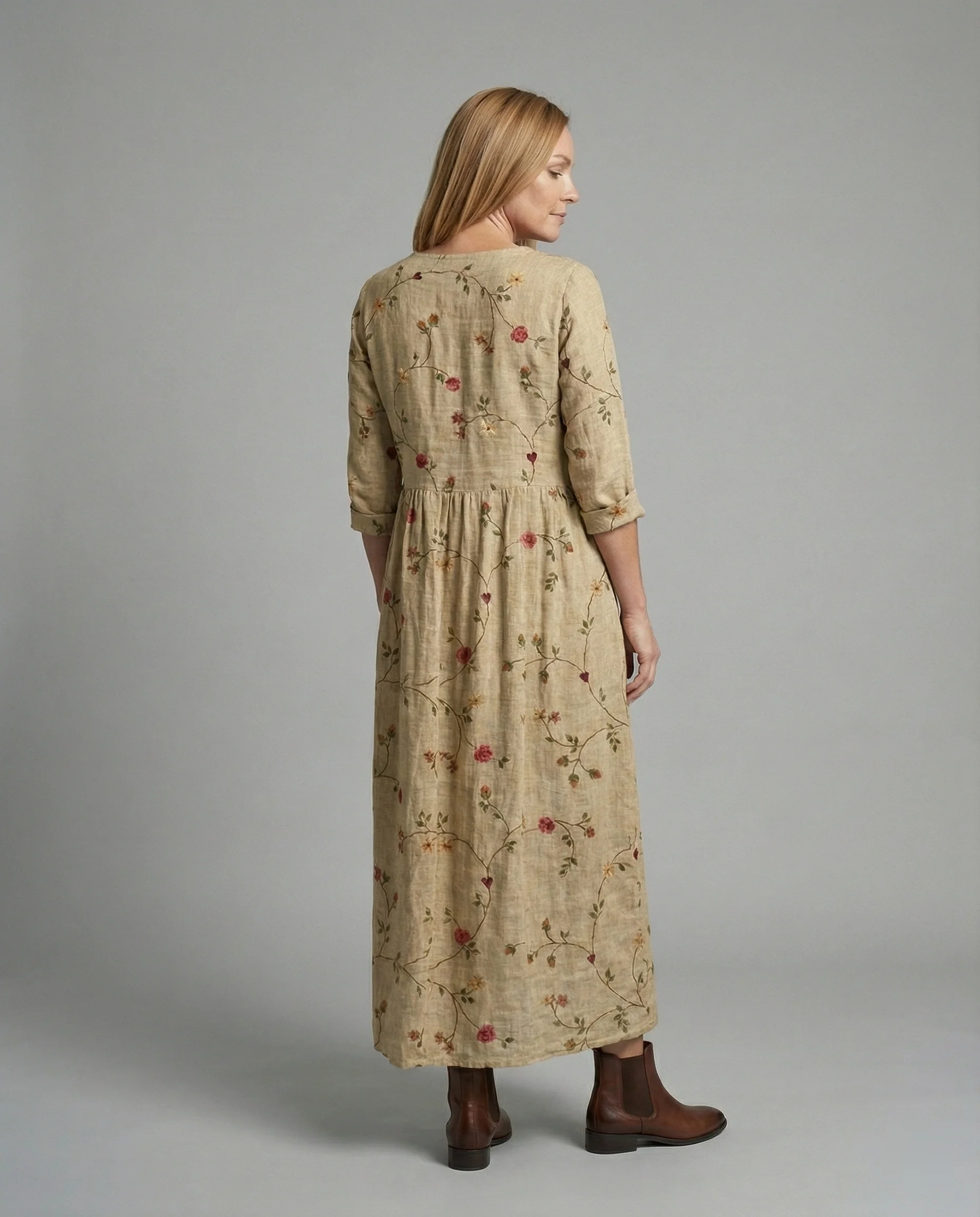 A-Linie Maxikleid Damen Mit Taschen - Image 8