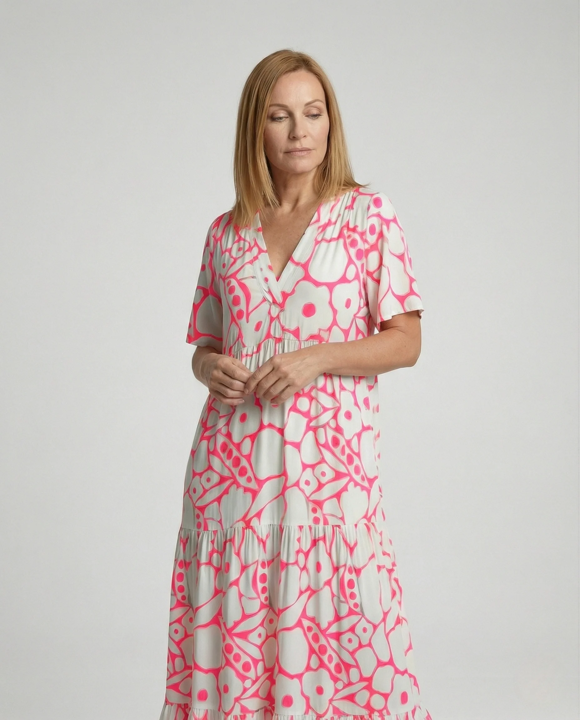 Maxikleid Sommer Damen V-Ausschnitt - Image 2