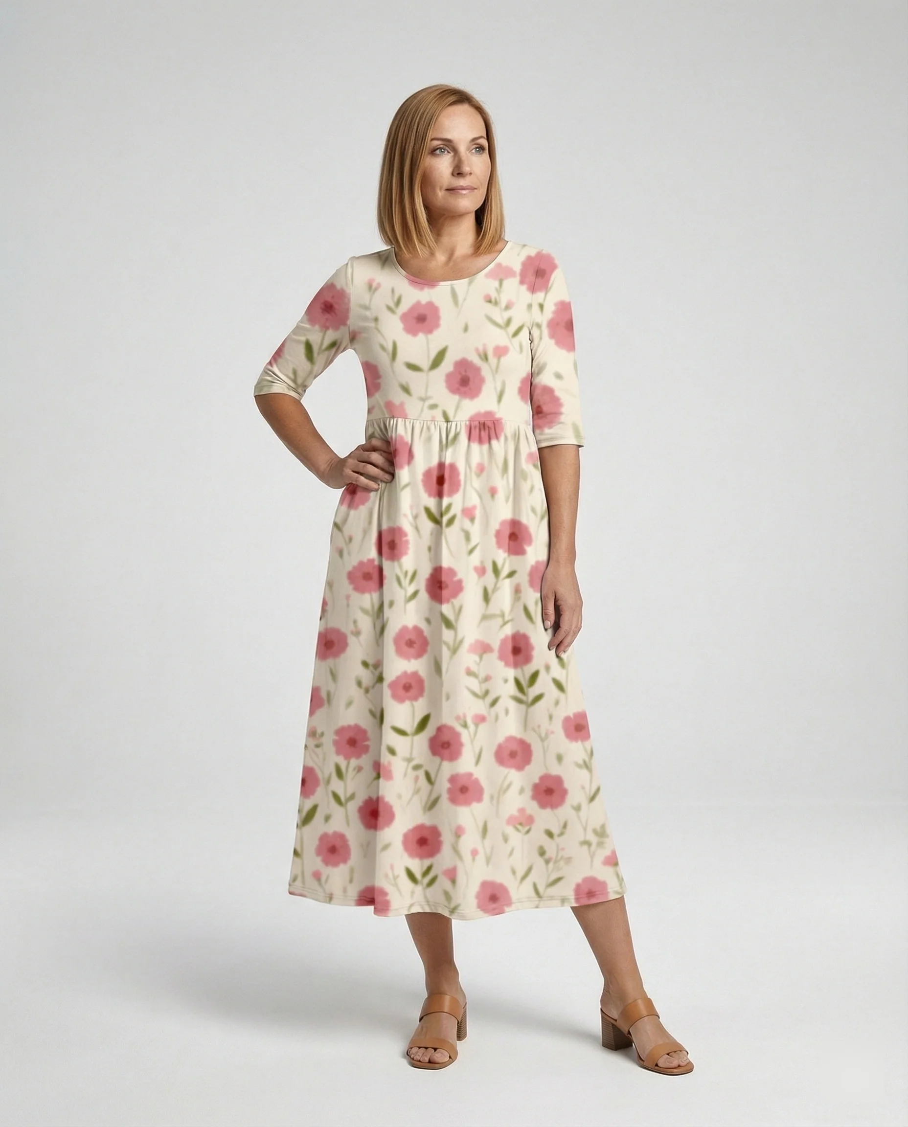 Damen Maxikleid A-Linie fließend - Image 3