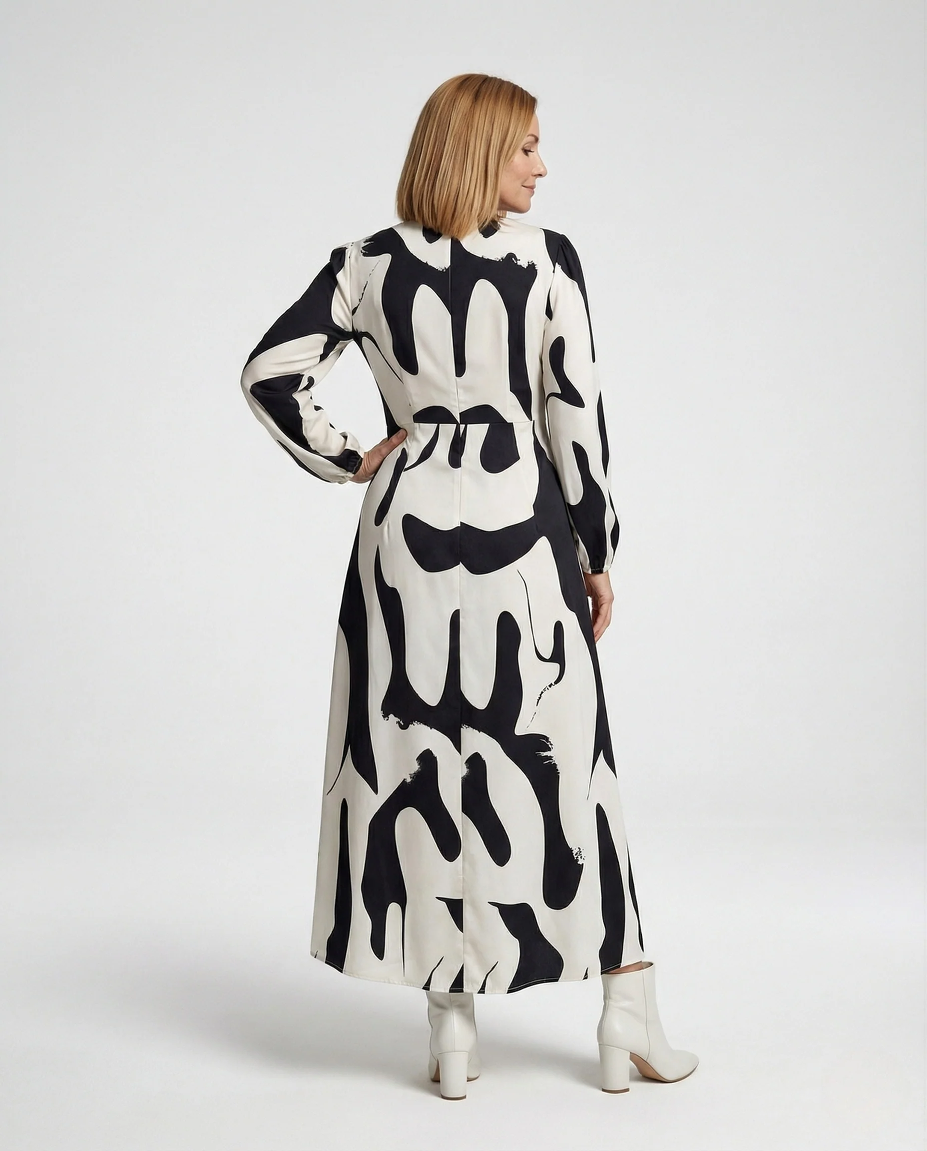 Freizeitkleid Damen Wickel Midikleid - Image 4