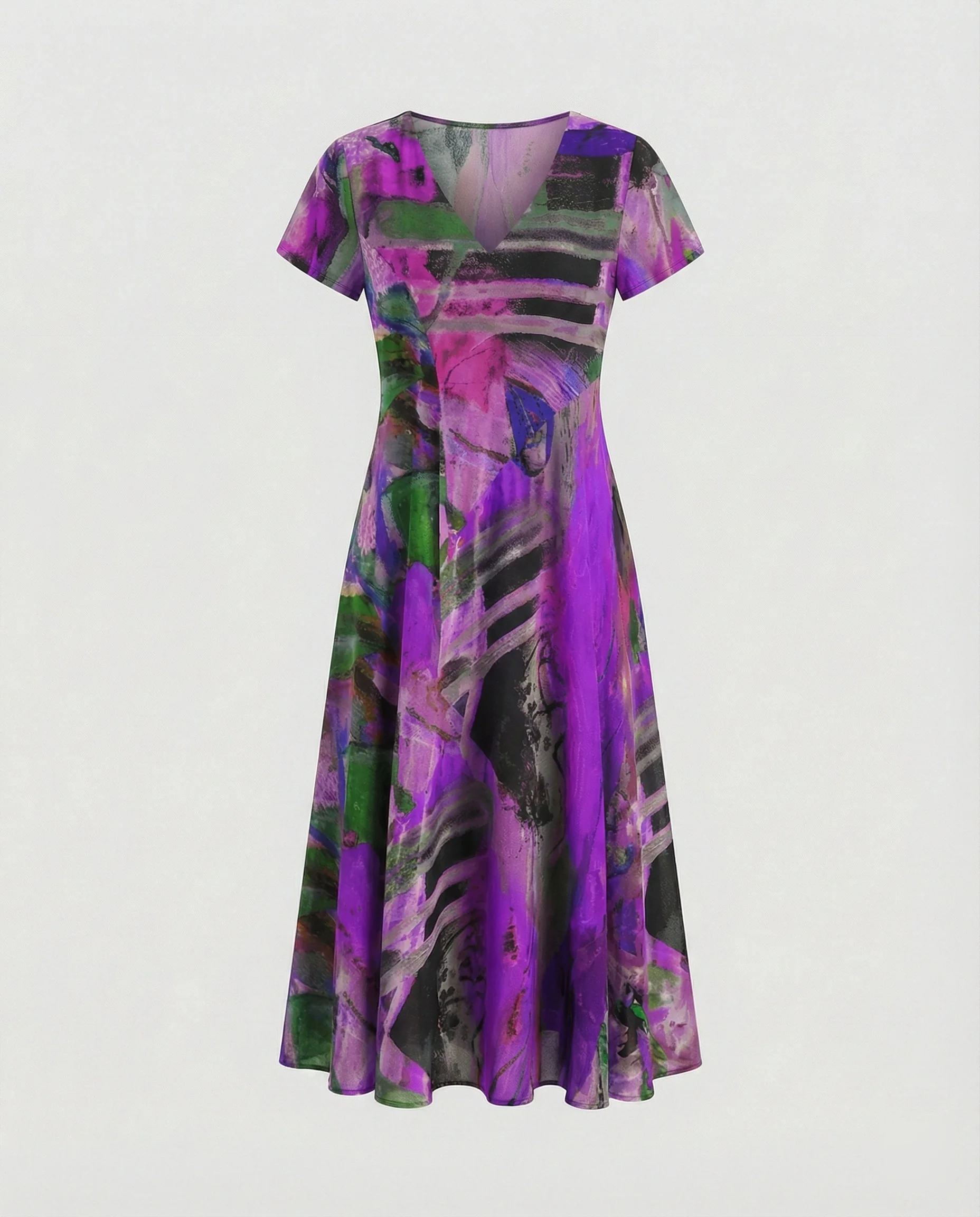 Freizeitkleid Damen Midikleid Tellerrock - Image 7