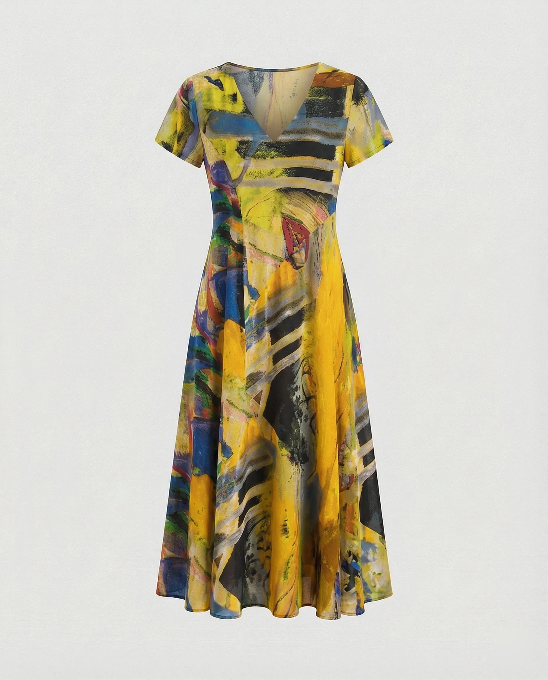 Freizeitkleid Damen Midikleid Tellerrock - Image 8