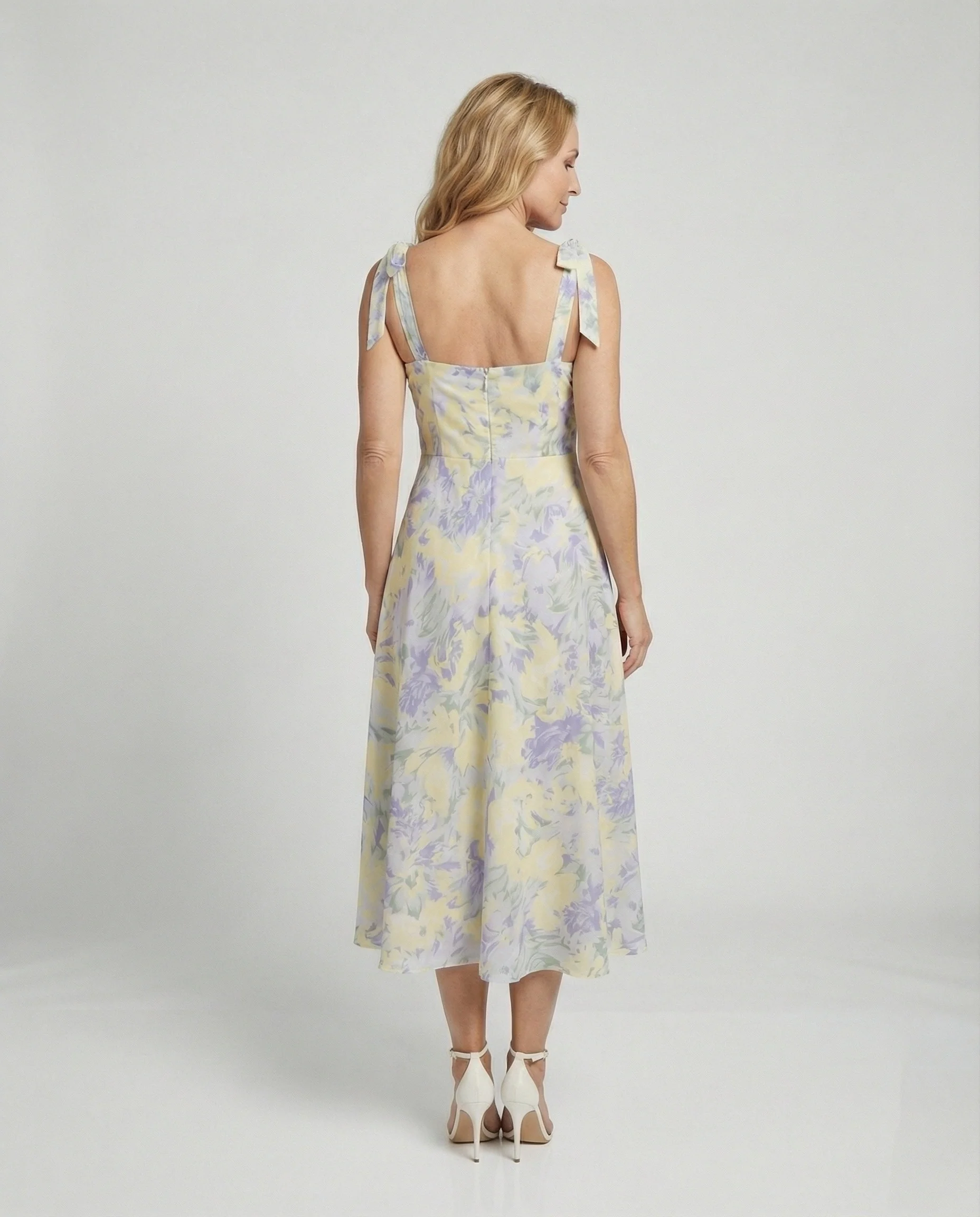 Damen Midikleid mit Schleifenträgern - Image 4