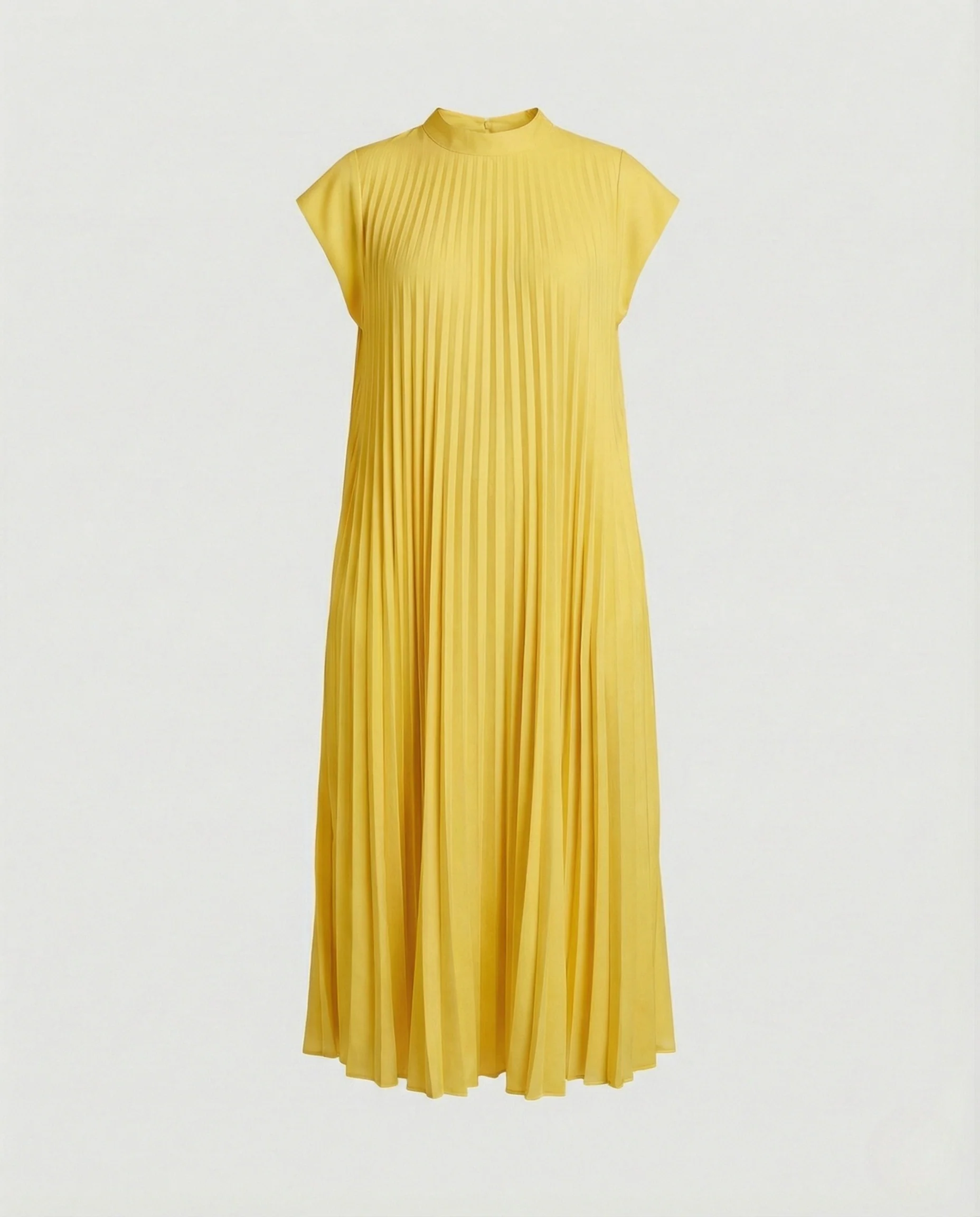Damen Plissiertes A-Linien Maxikleid mit Taschen - Image 8