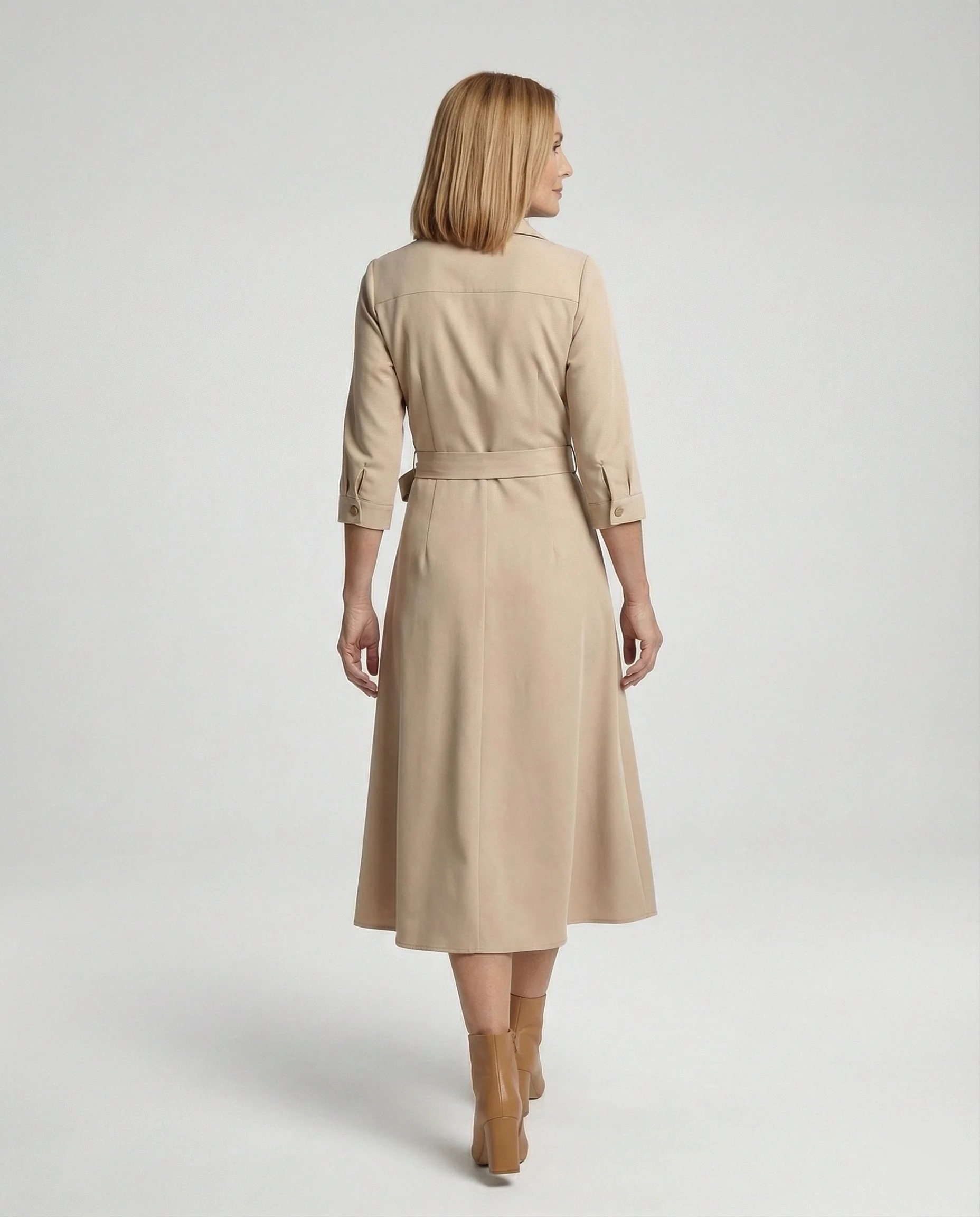 Satin Maxikleid Wickeloptik Damen - Image 4