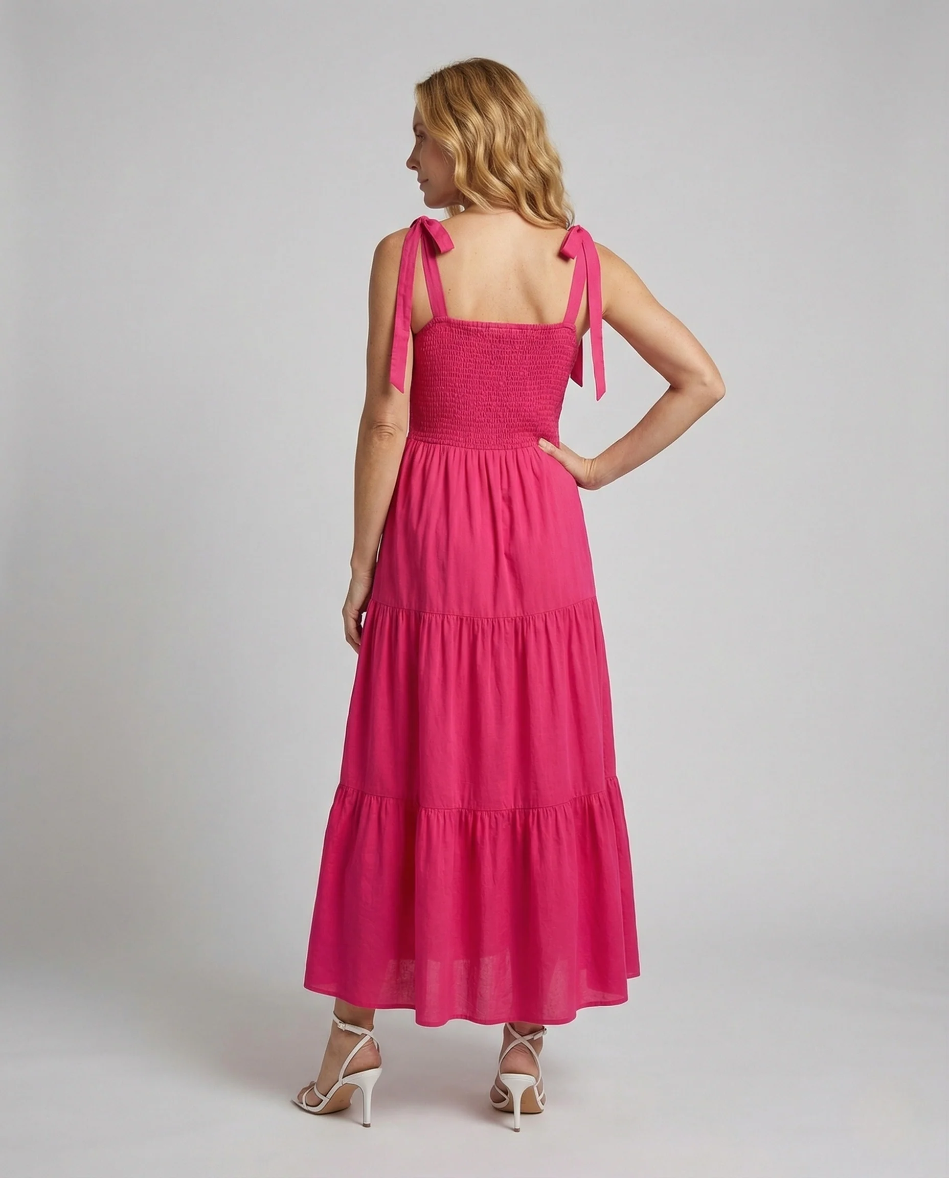 Damen Smok Stufenkleid mit Trägern - Image 4