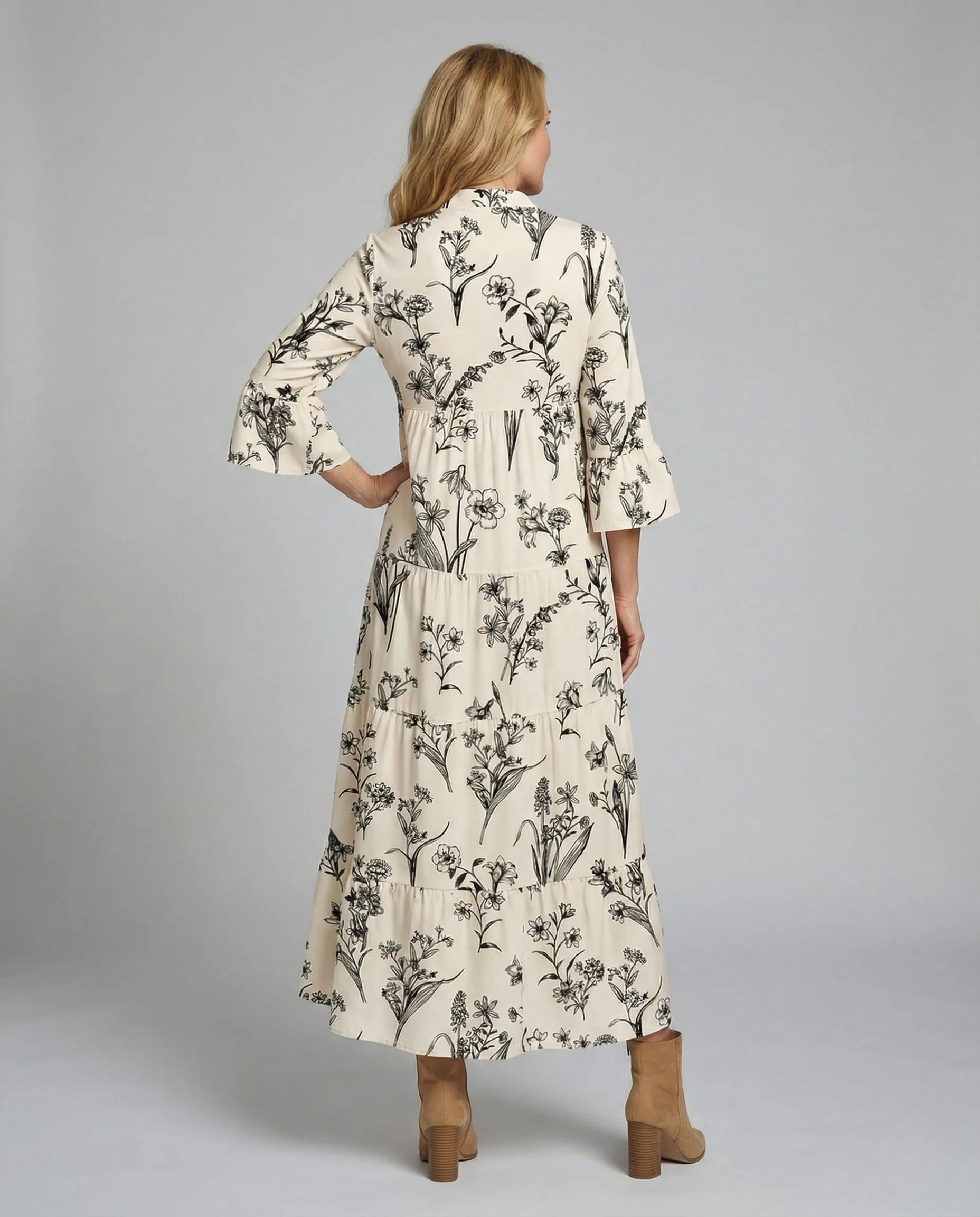 Damen Blumenkleid Maxikleid Floral - Image 4