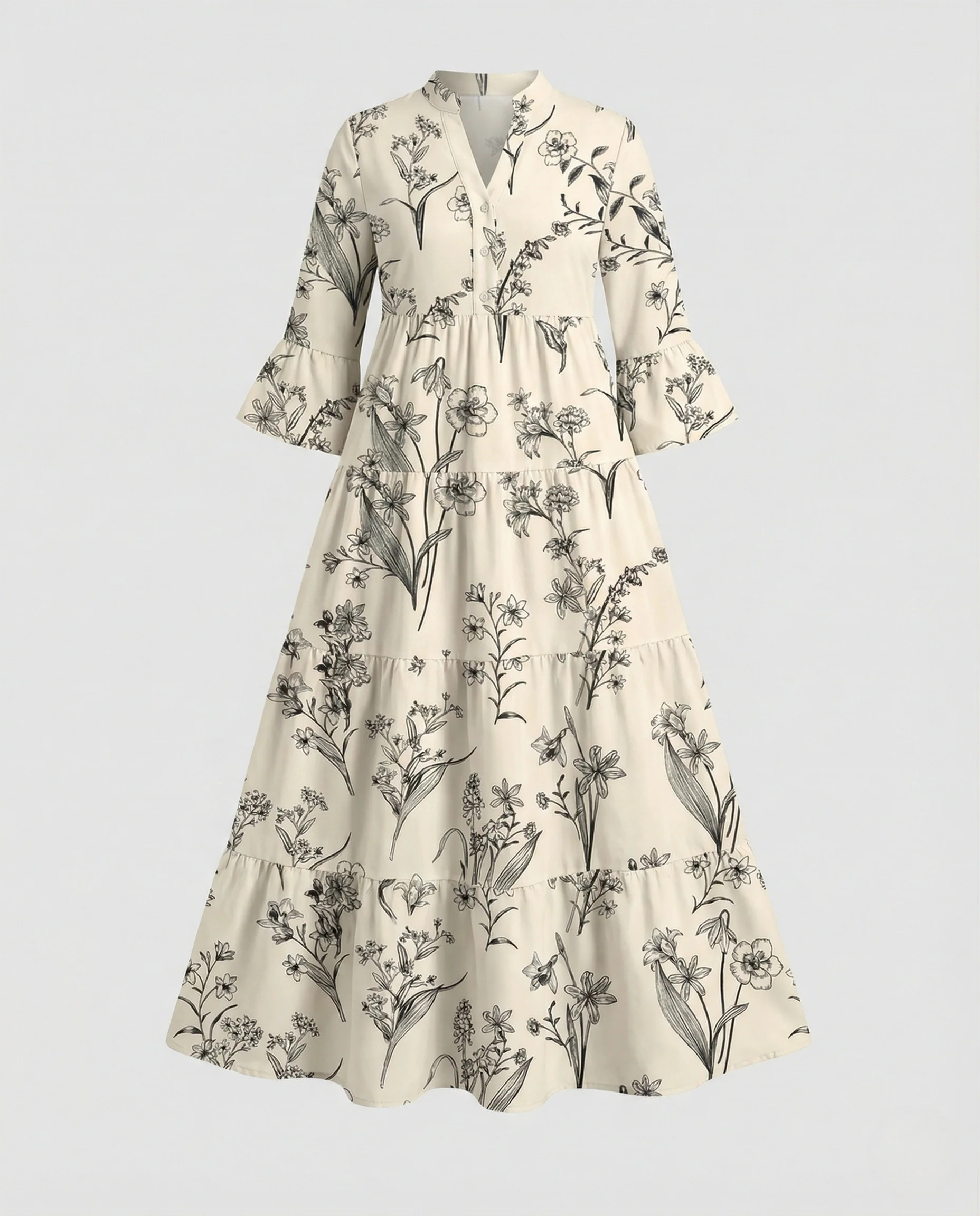 Damen Blumenkleid Maxikleid Floral - Image 5