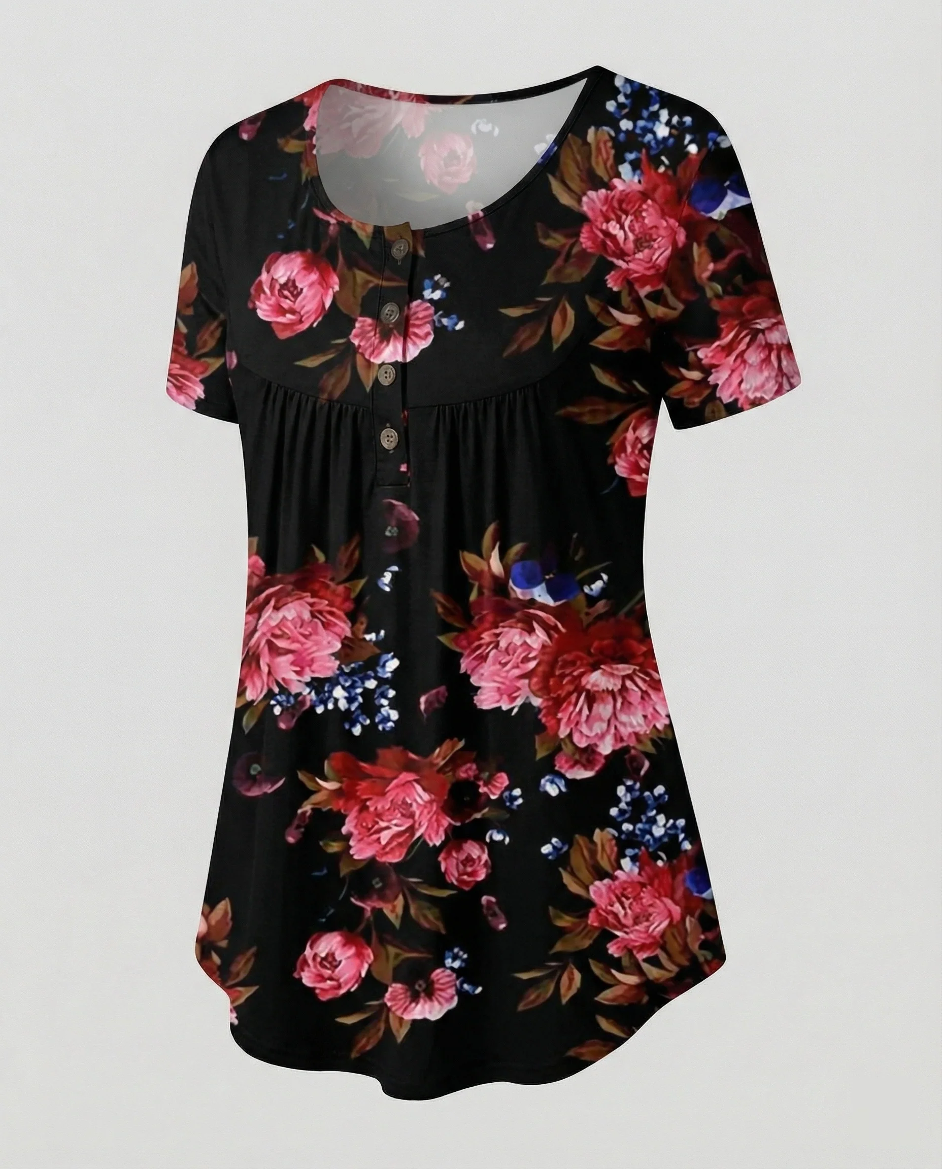 Damen Tunika Damen U-Ausschnitt Print - Image 18
