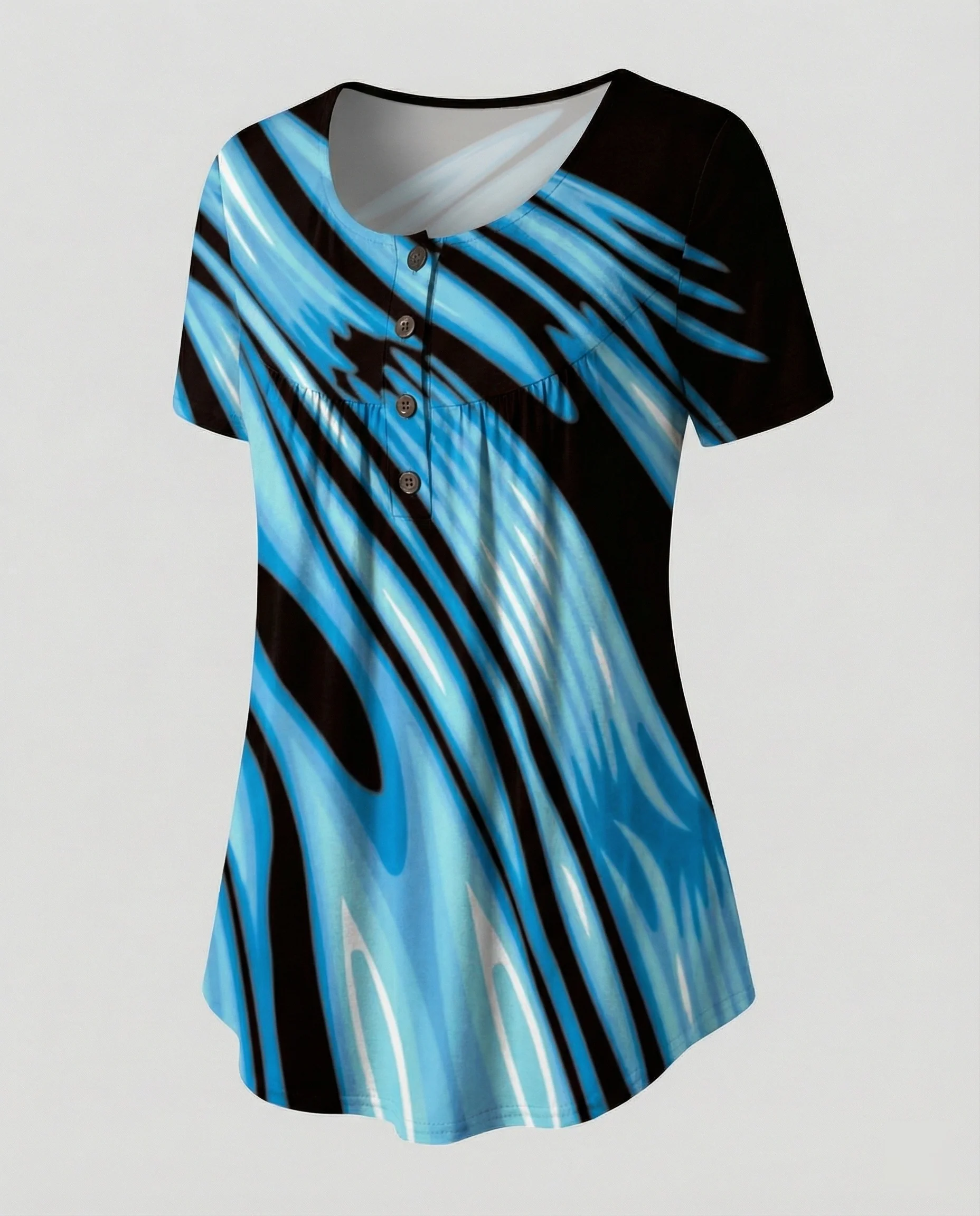 Damen Tunika Damen U-Ausschnitt Print - Image 19