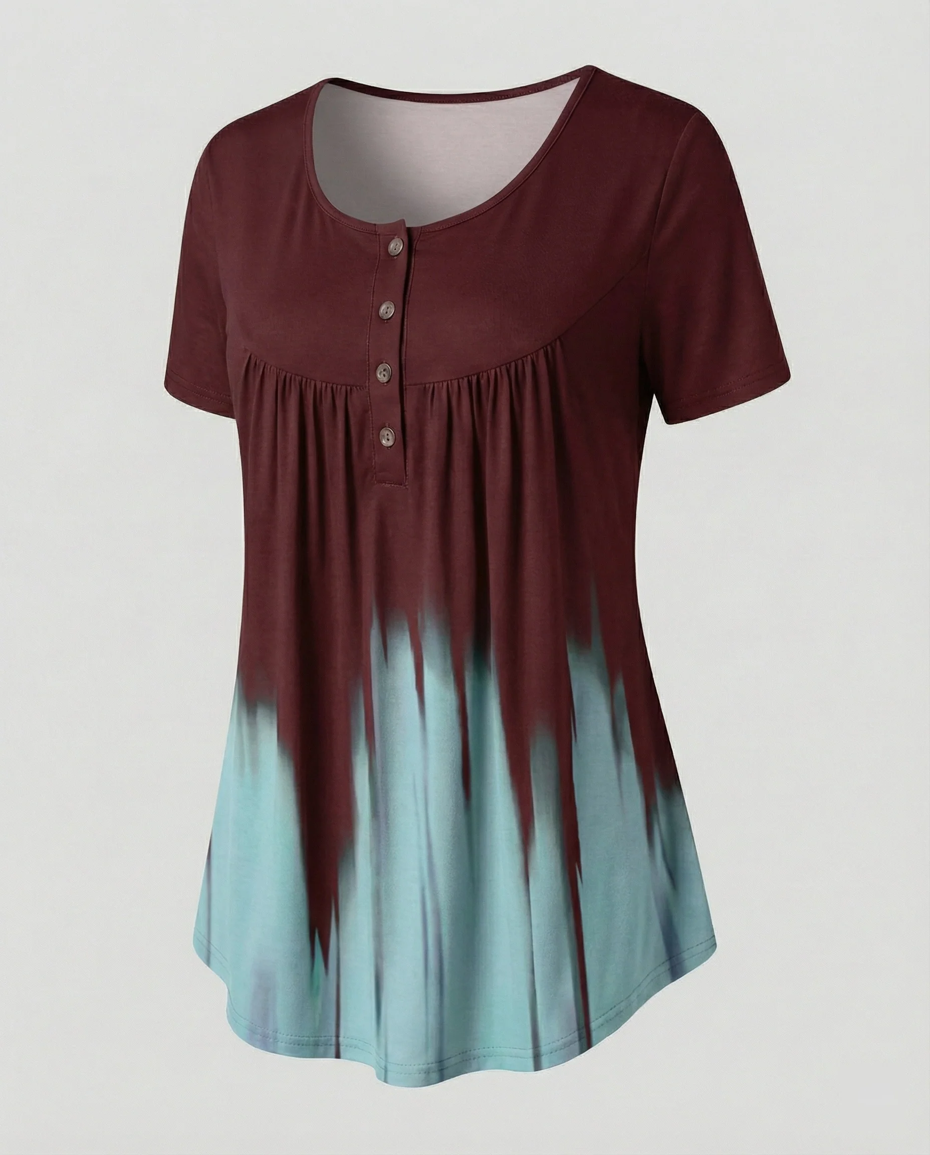 Damen Tunika Damen U-Ausschnitt Print - Image 26