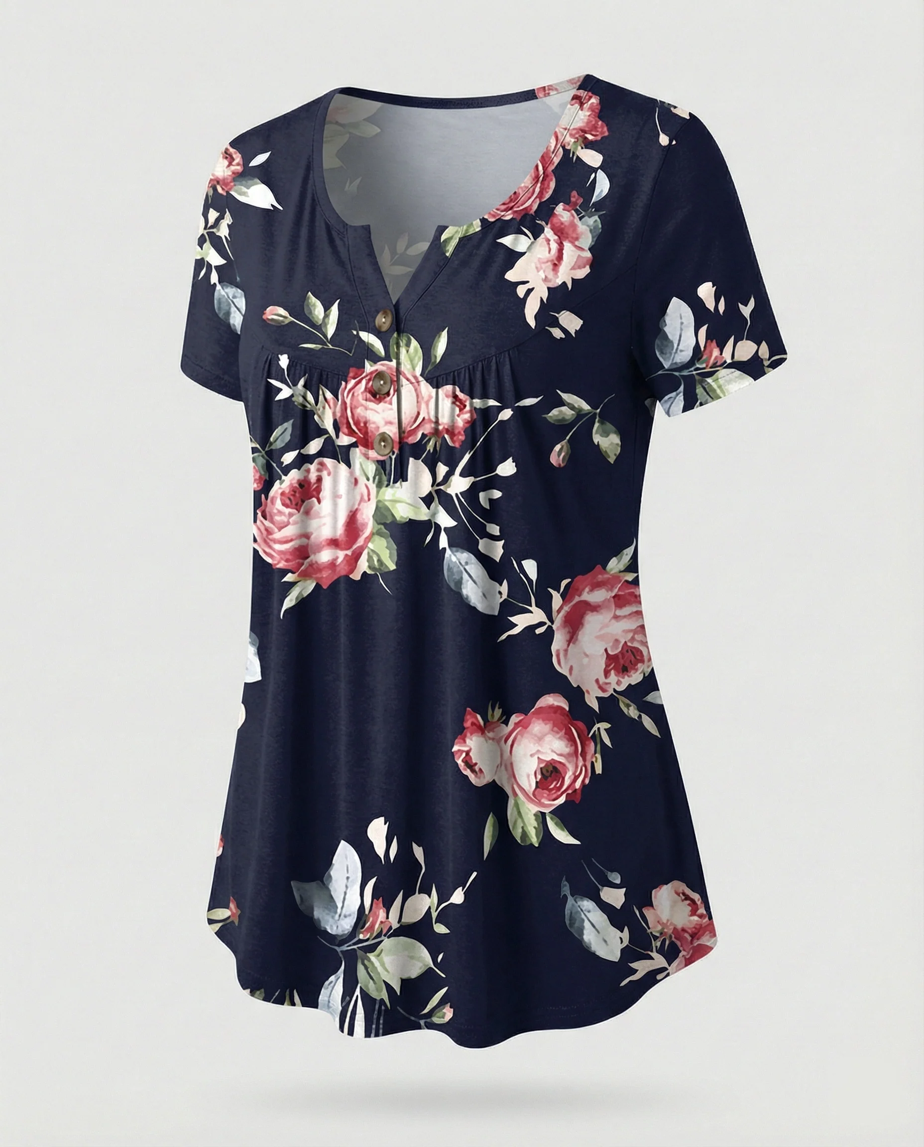 Damen Tunika Damen U-Ausschnitt Print - Image 31