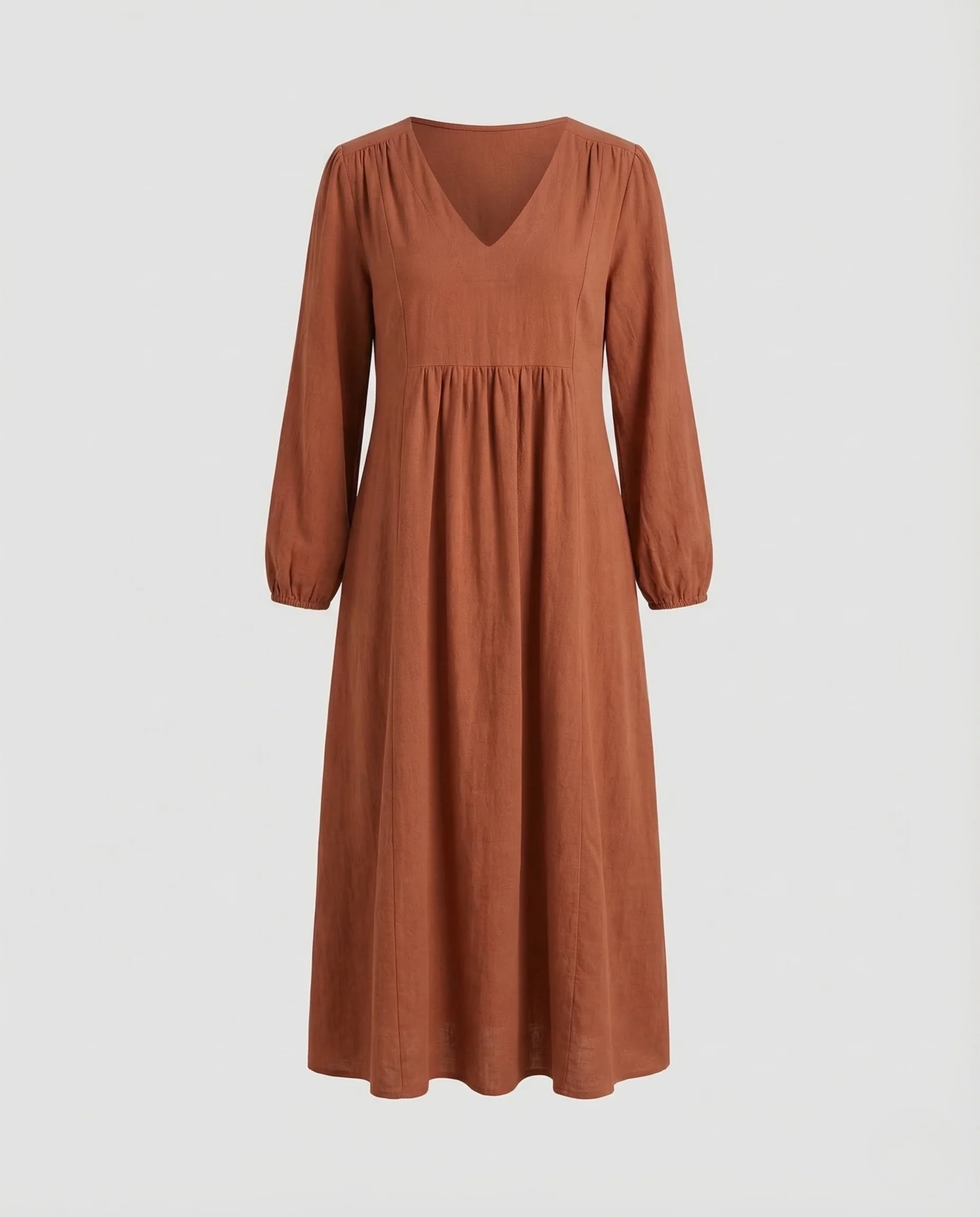 Damen Viskose Maxikleid V Ausschnitt Empire - Image 5