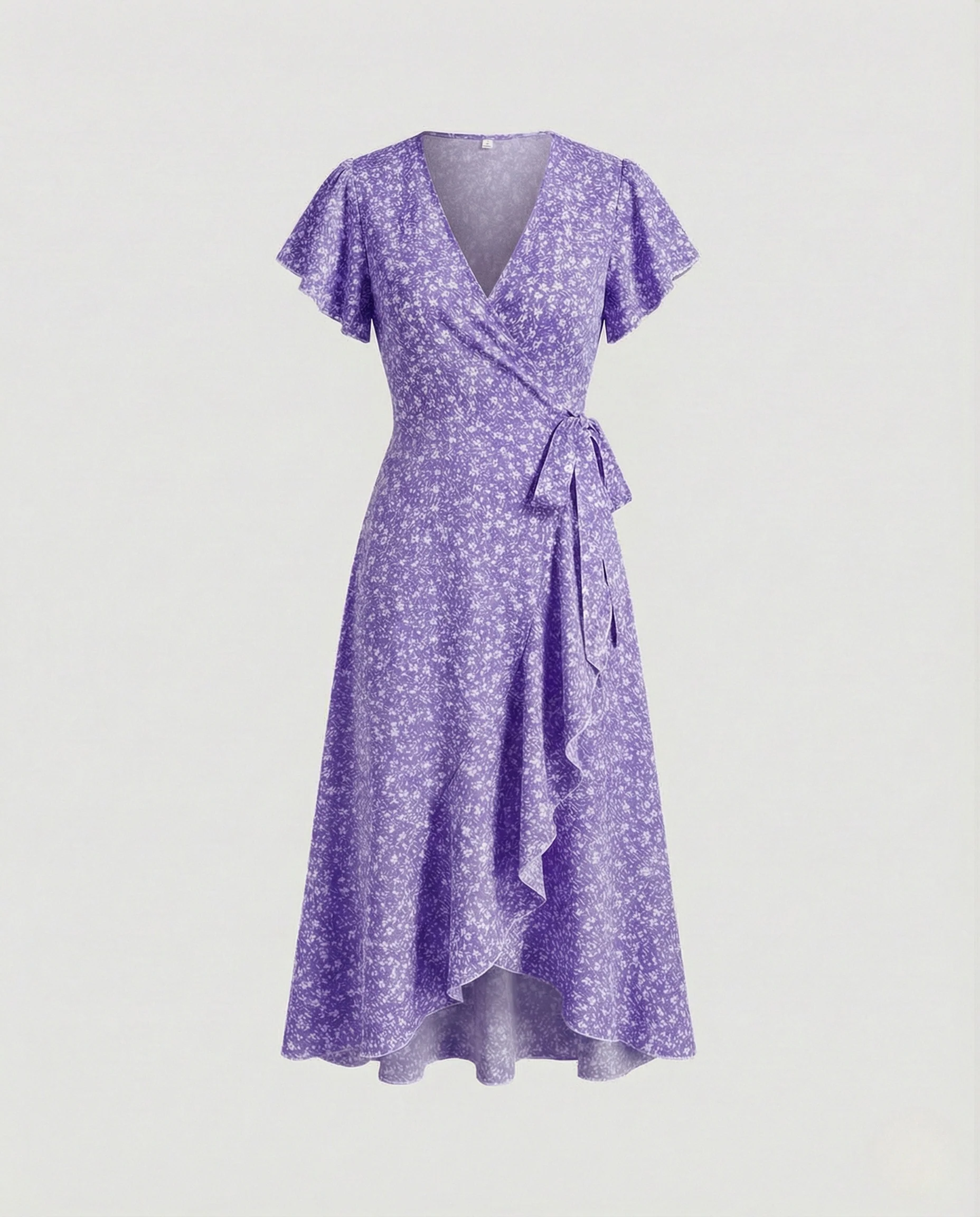 Damen Wickelkleid Chiffon Midikleid - Image 11
