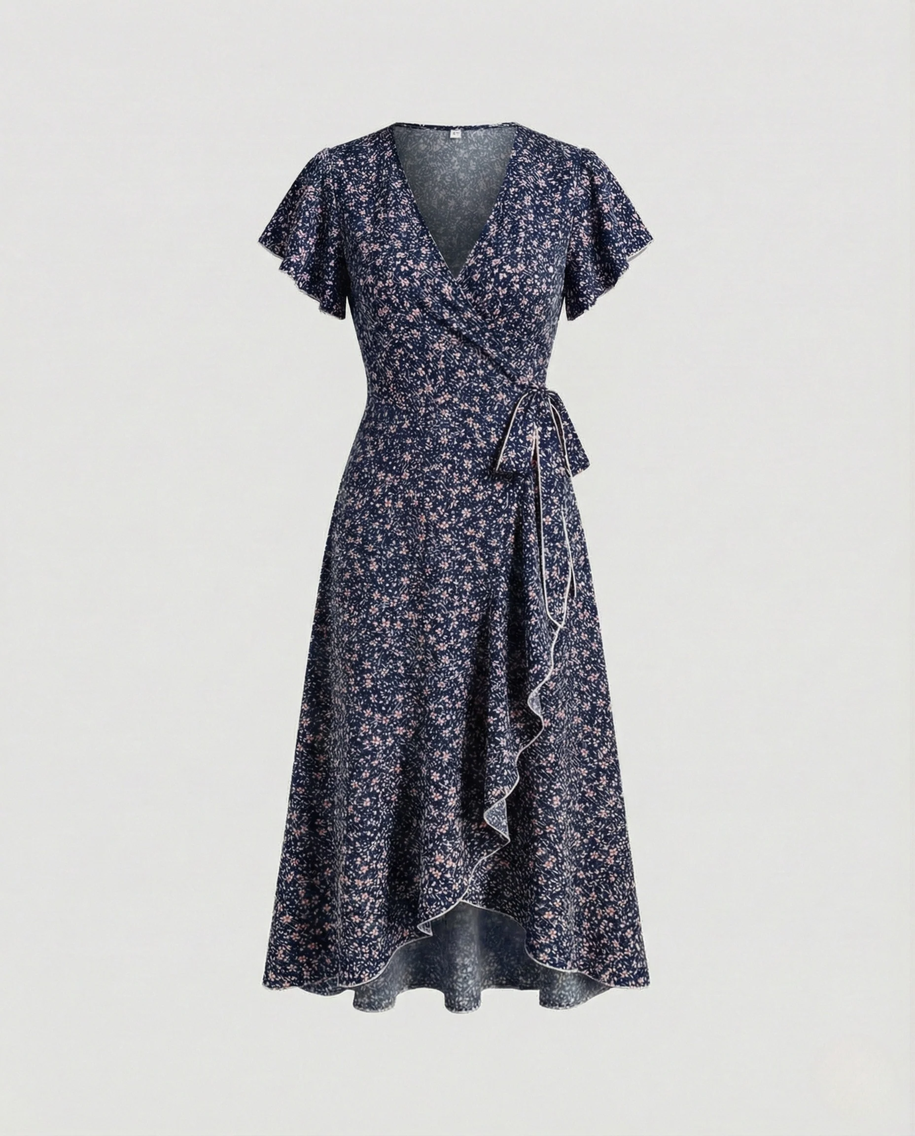 Damen Wickelkleid Chiffon Midikleid - Image 13