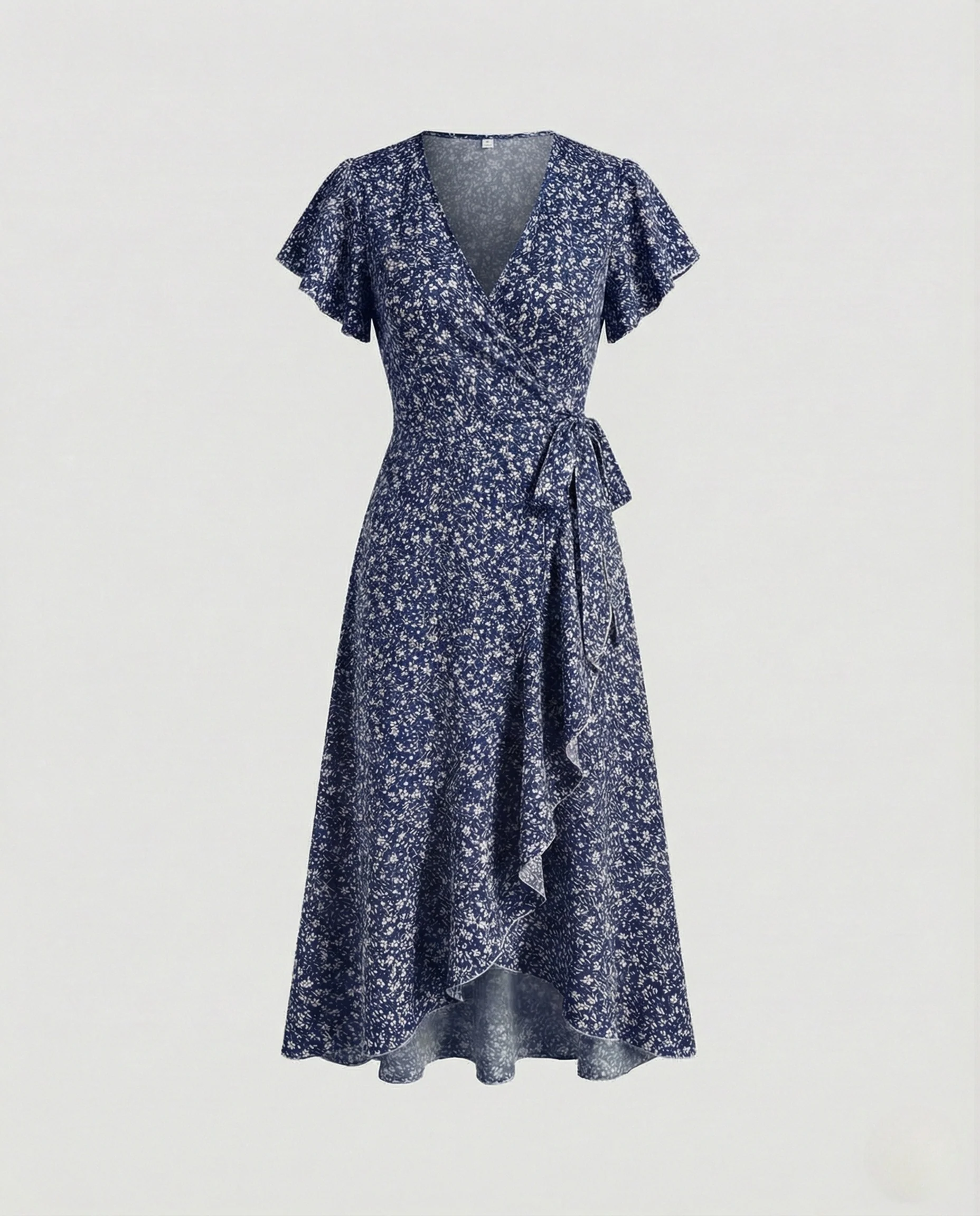 Damen Wickelkleid Chiffon Midikleid - Image 14