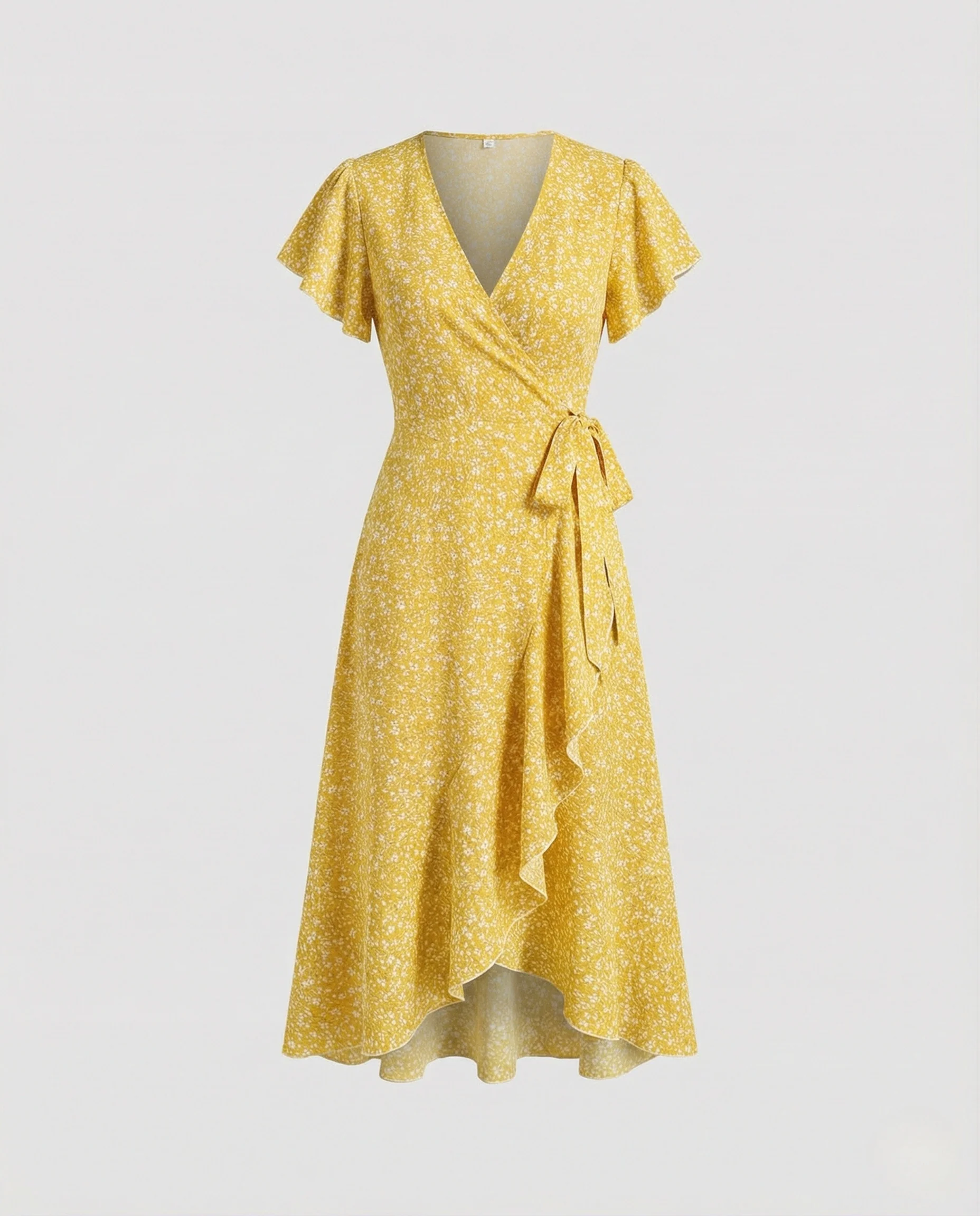 Damen Wickelkleid Chiffon Midikleid - Image 5