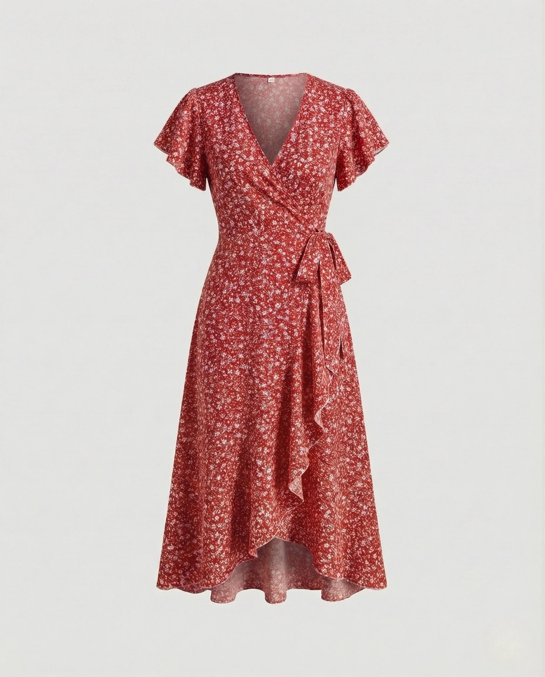 Damen Wickelkleid Chiffon Midikleid - Image 6