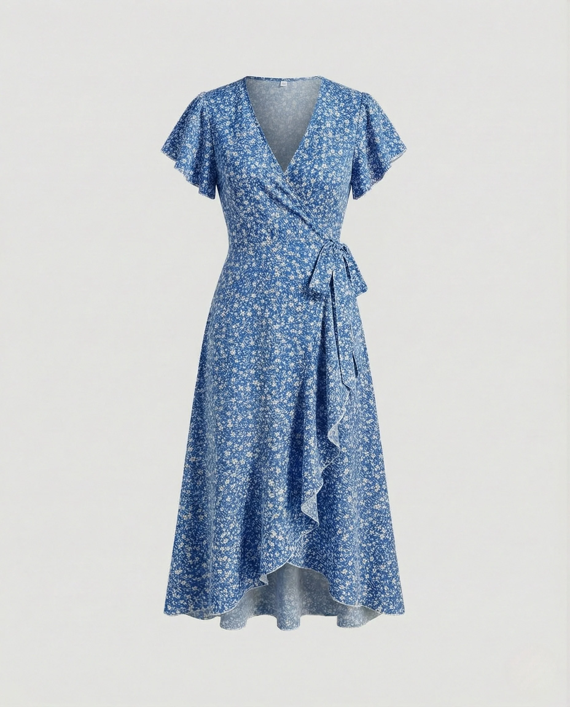Damen Wickelkleid Chiffon Midikleid - Image 7