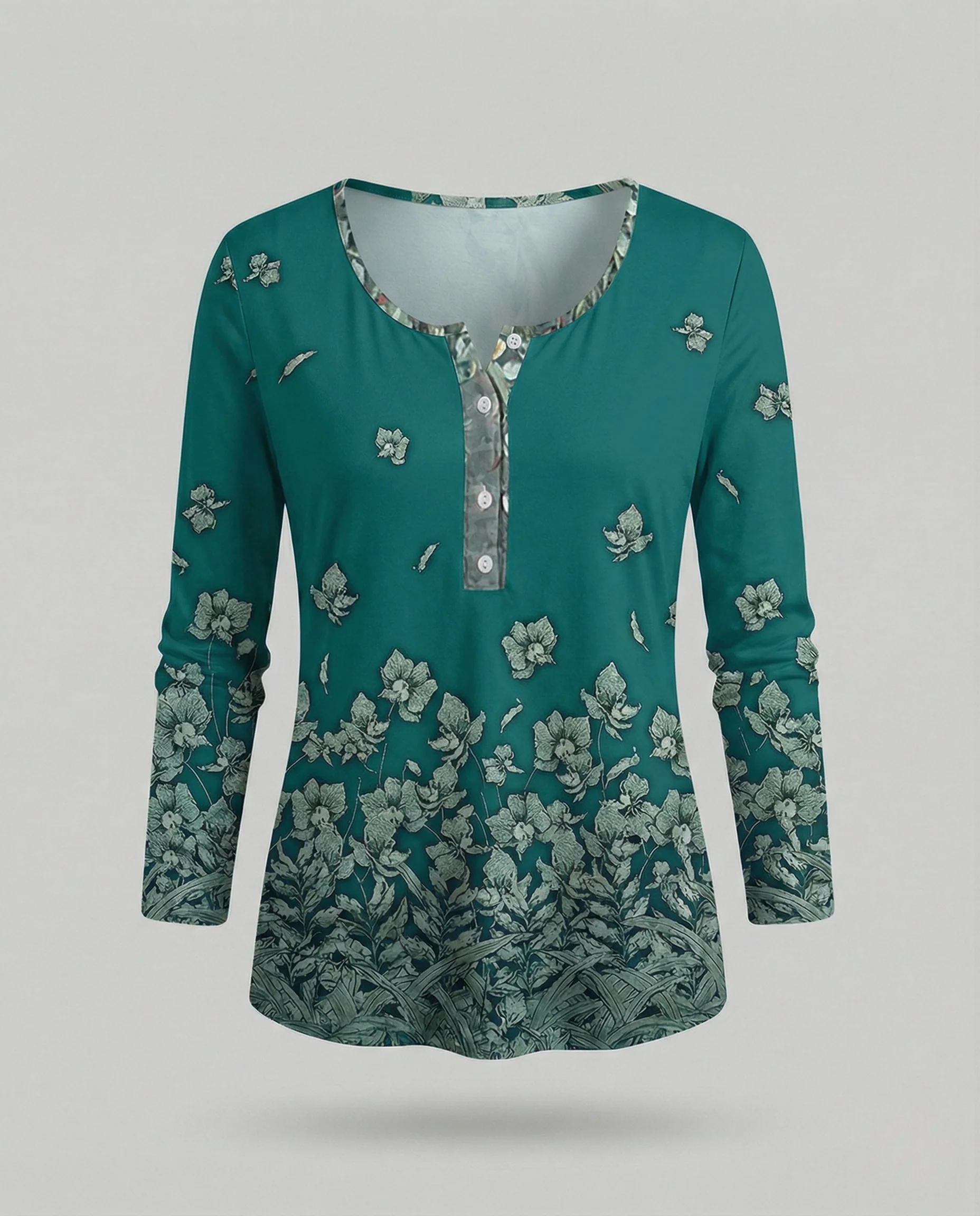 Florale Tunika Bluse Damen Locker - Image 6