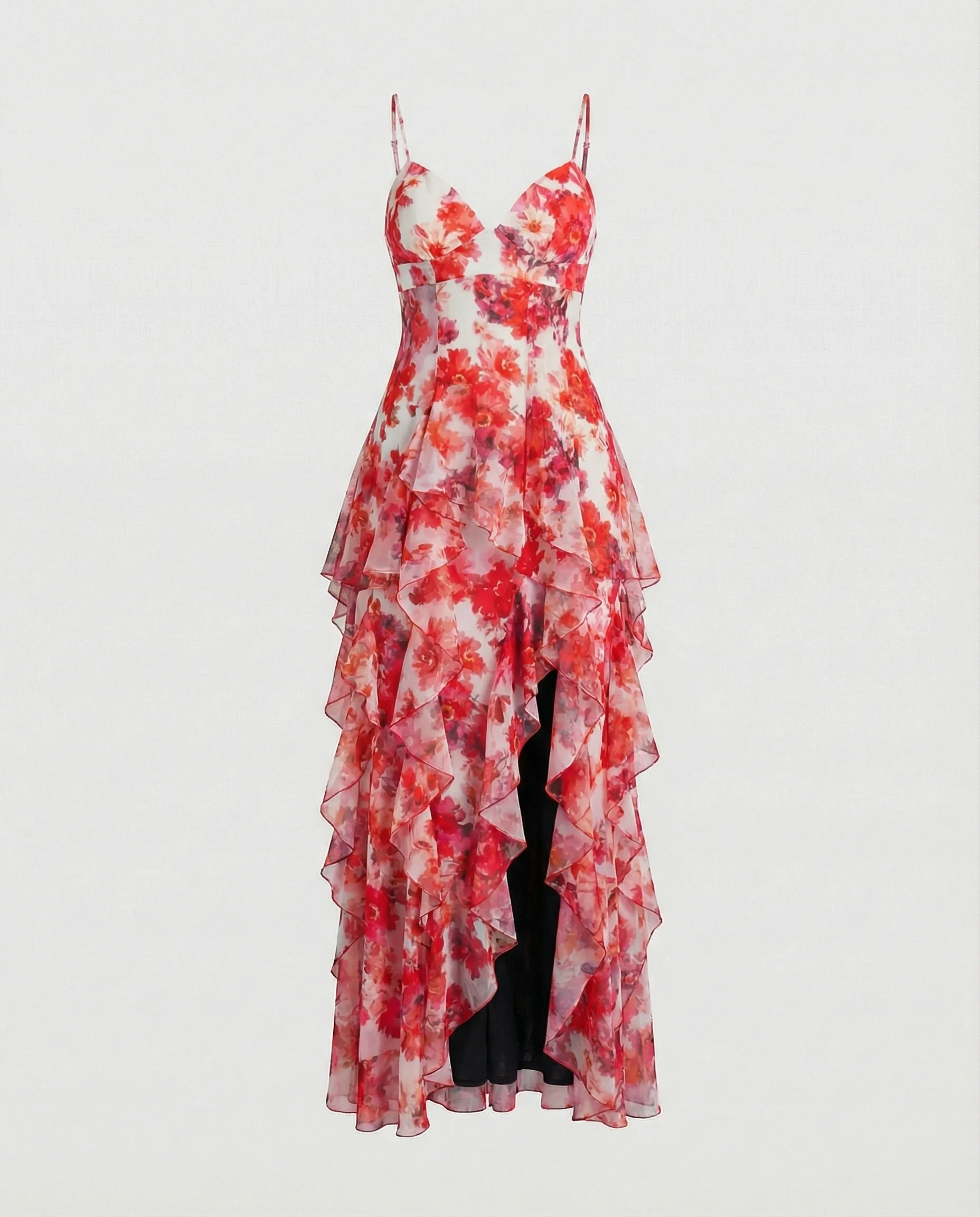 Damen Blumenkleid Maxikleid Chiffon - Image 2