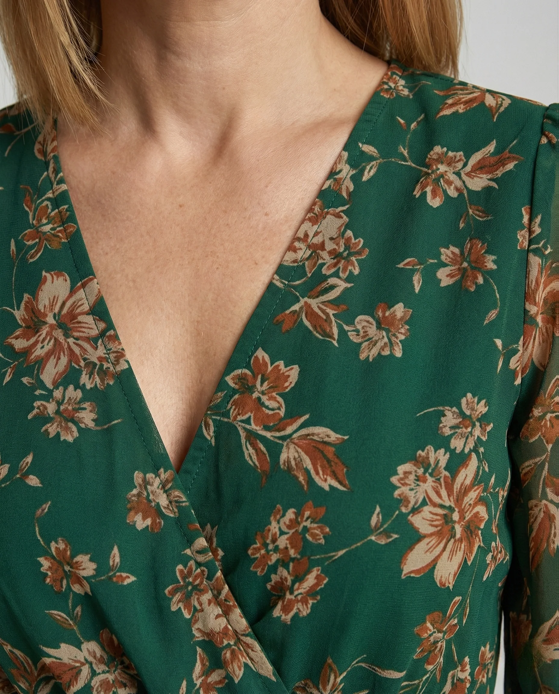 Damen Freizeitkleid floral Wickeloptik - Image 3