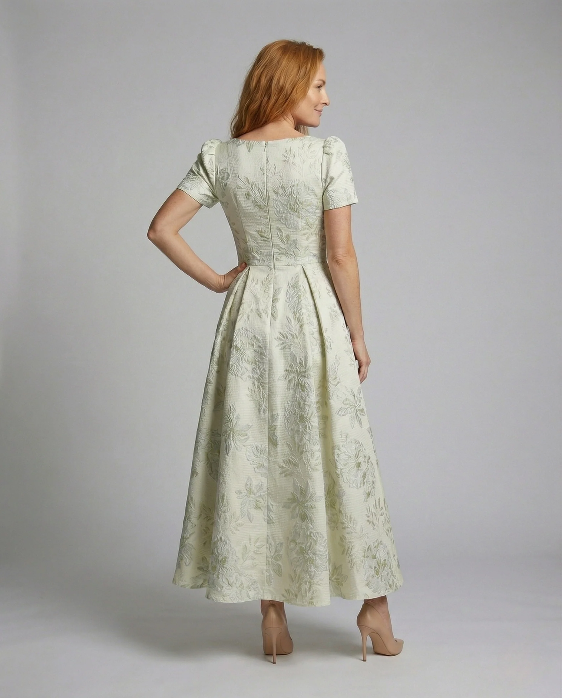 Damen Florales Jacquard Ballkleid - Image 4