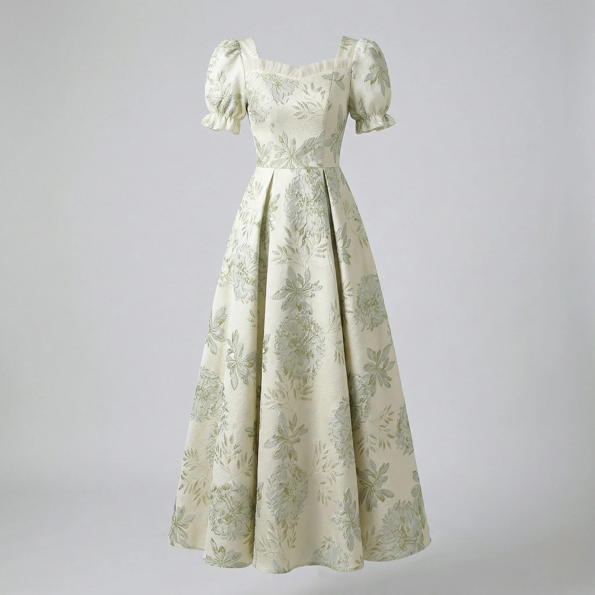 Damen Florales Jacquard Ballkleid - Image 5