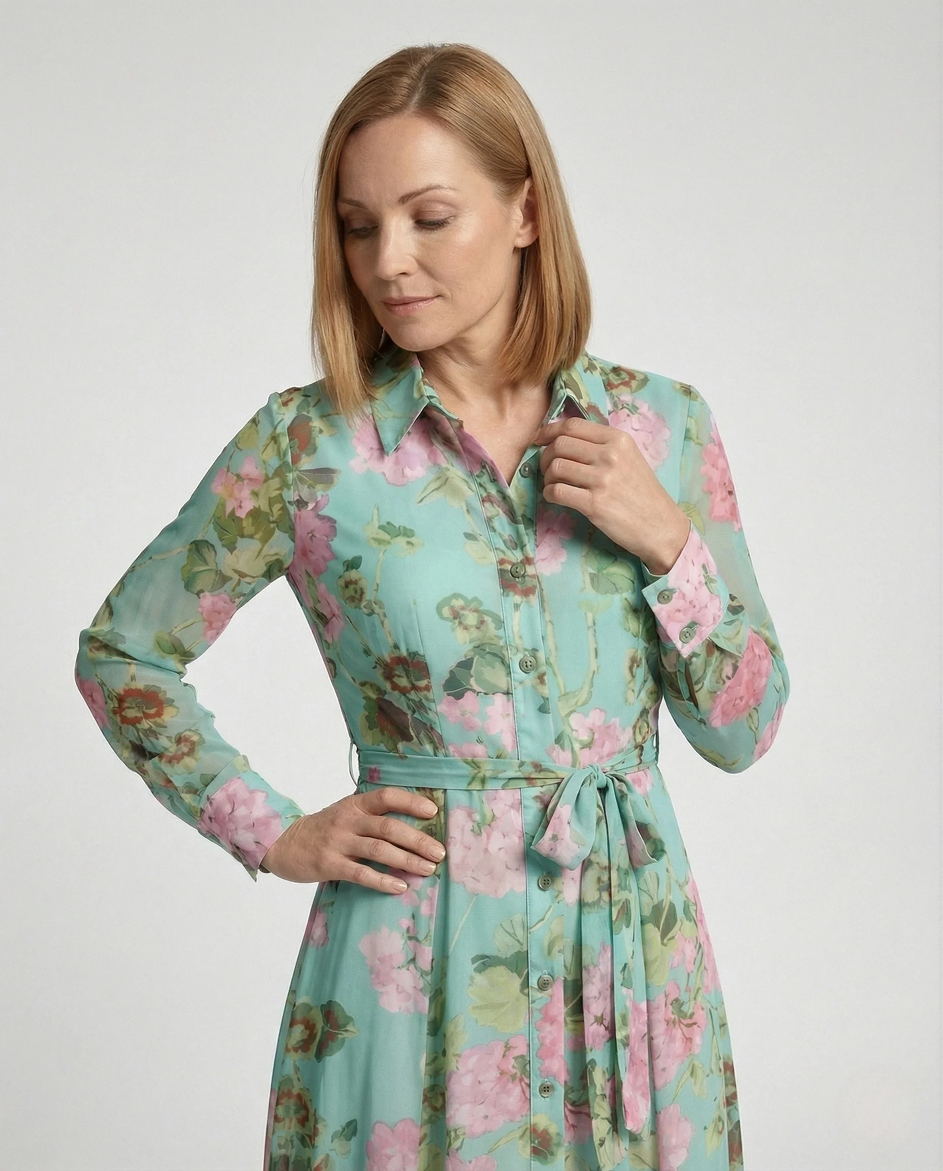 Blumenkleid Maxikleid Damen Chiffon - Image 2