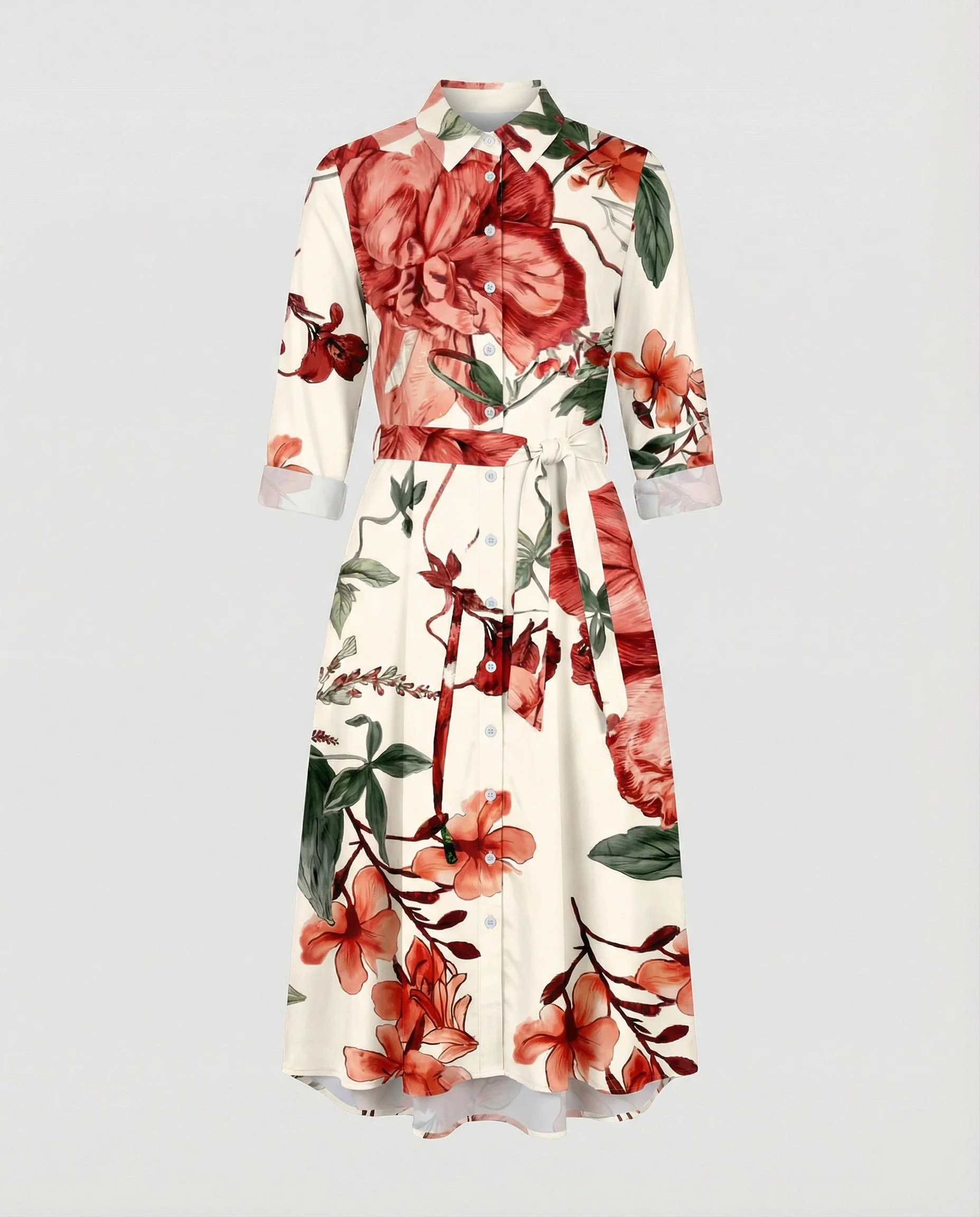 Maxikleid Damen Floral Leinenmix - Image 3