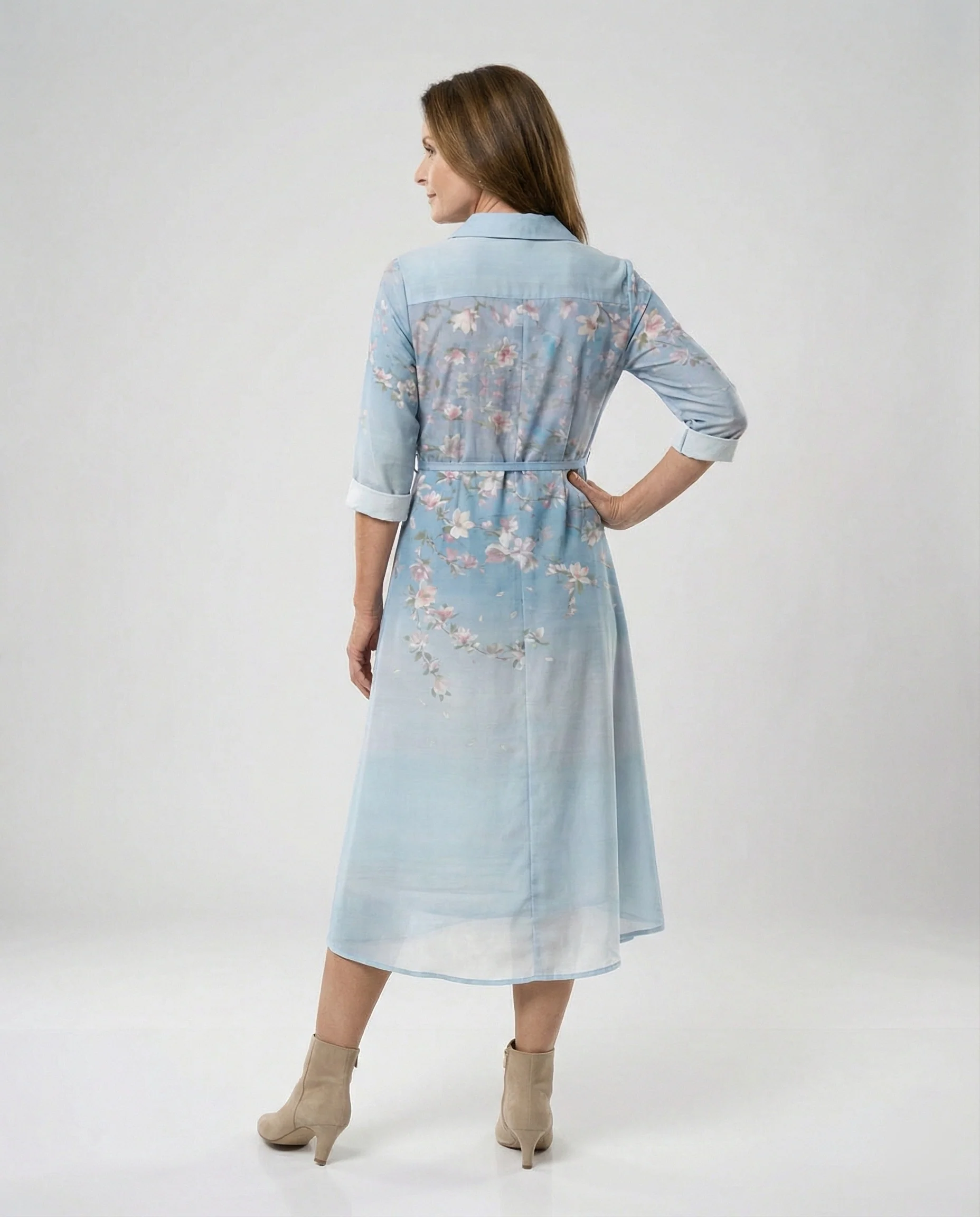 Maxikleid Damen Floral Leinenmix - Image 4