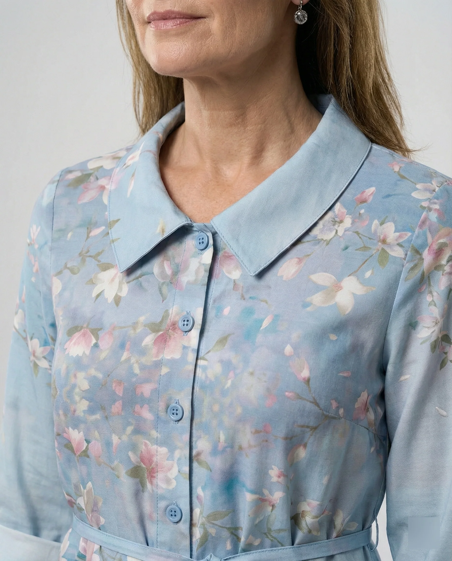 Maxikleid Damen Floral Leinenmix - Image 5