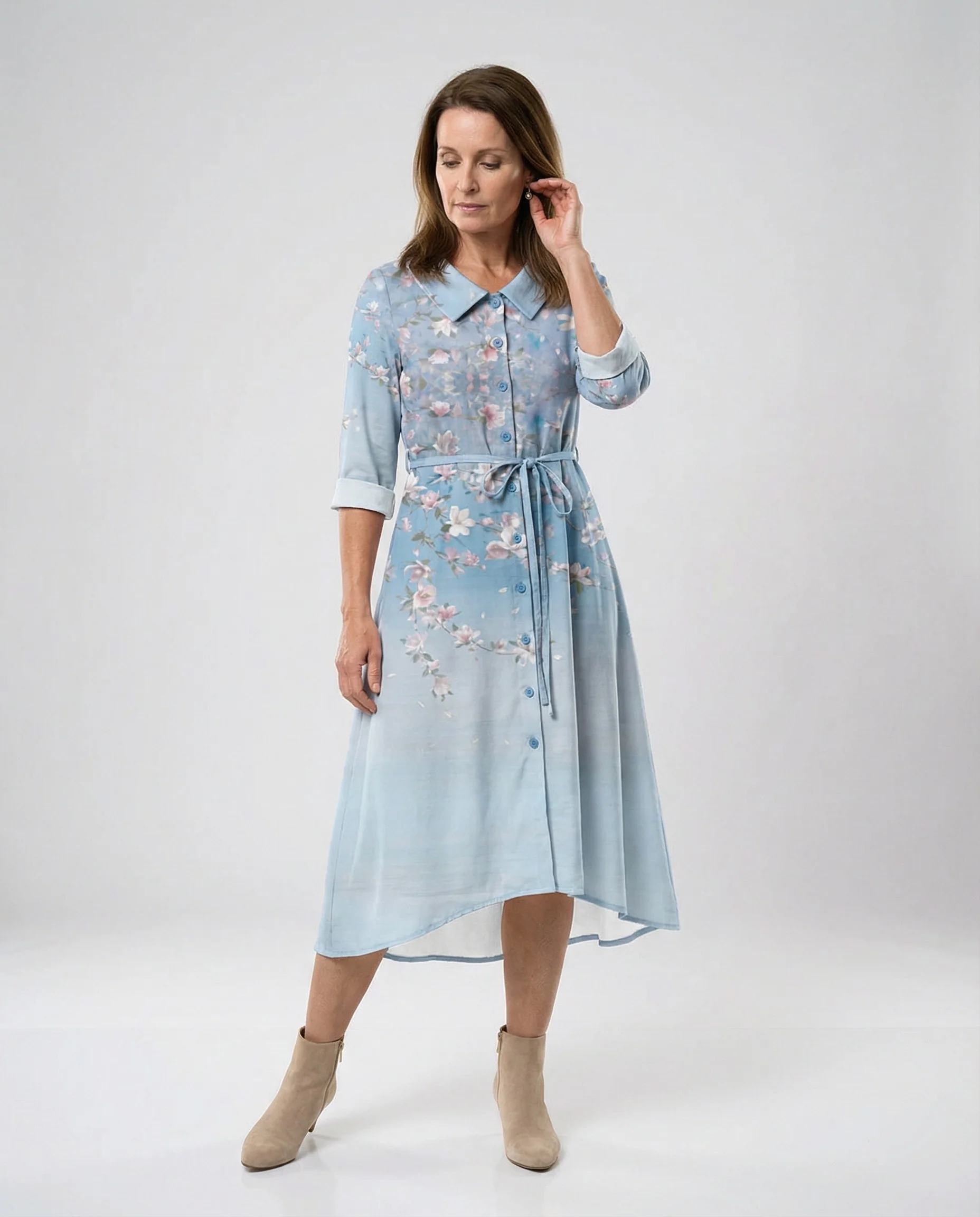 Maxikleid Damen Floral Leinenmix - Image 6