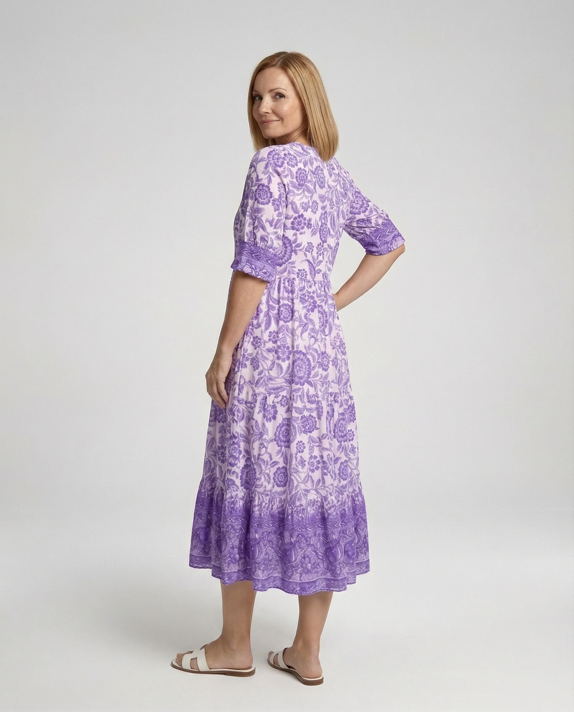 Damen Blumenkleid Midi Boho - Image 6