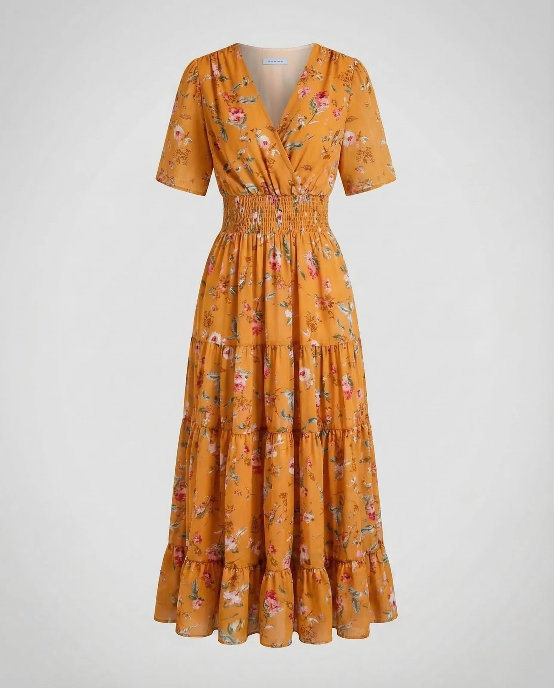 Damen Midikleid Blumen V Ausschnitt - Image 13