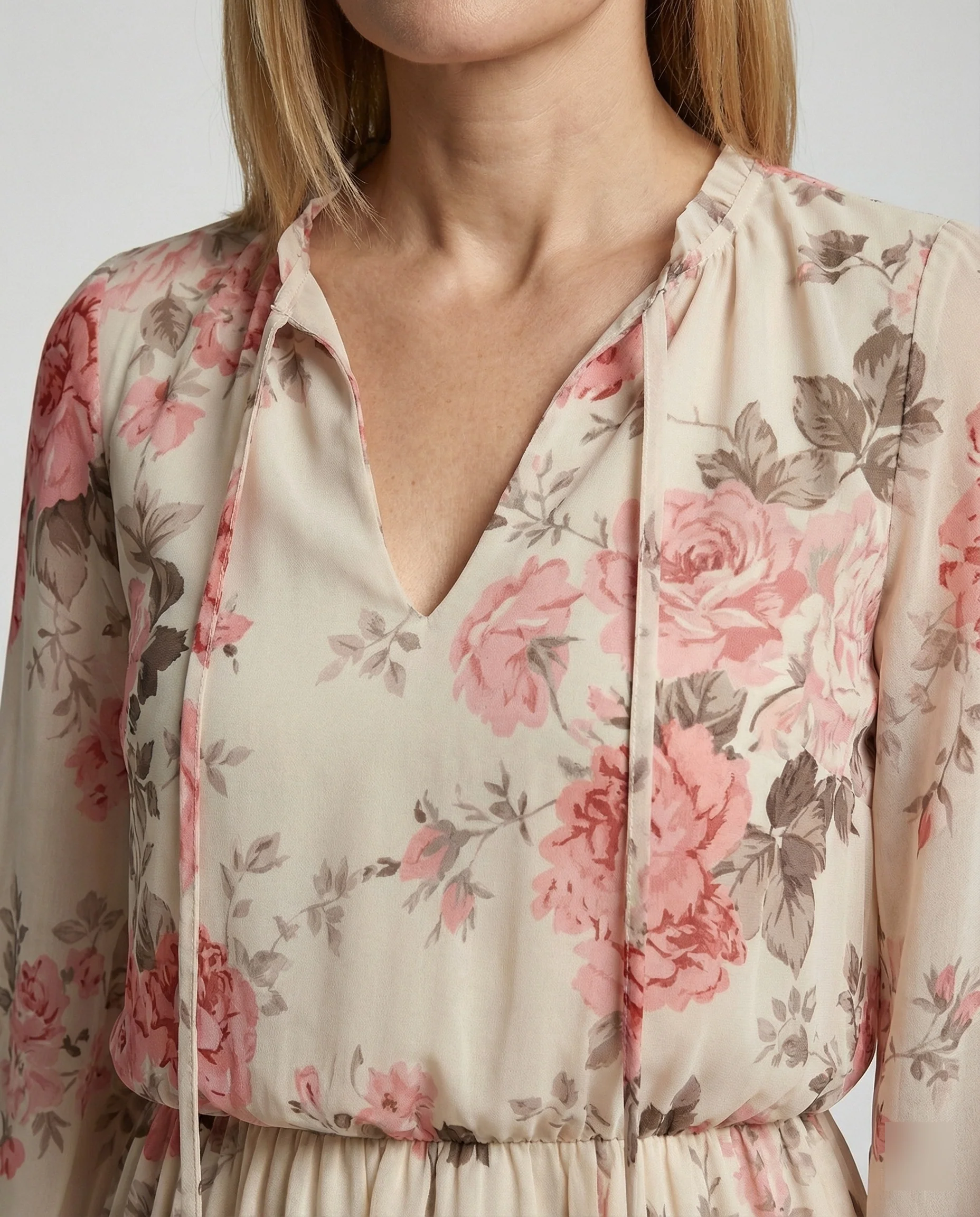 Damen Blumenkleid Mini mit Volants - Image 3