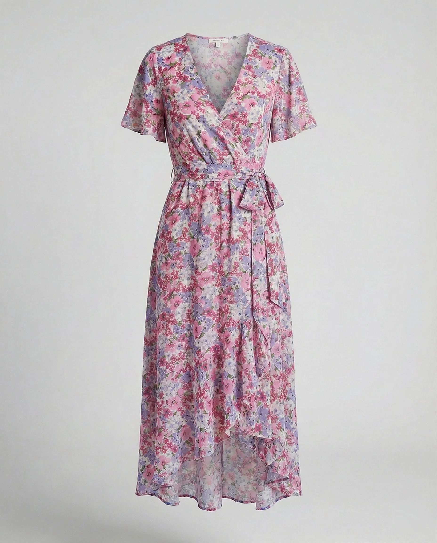 Damen Blumenkleid Midi mit Gürtel - Image 3