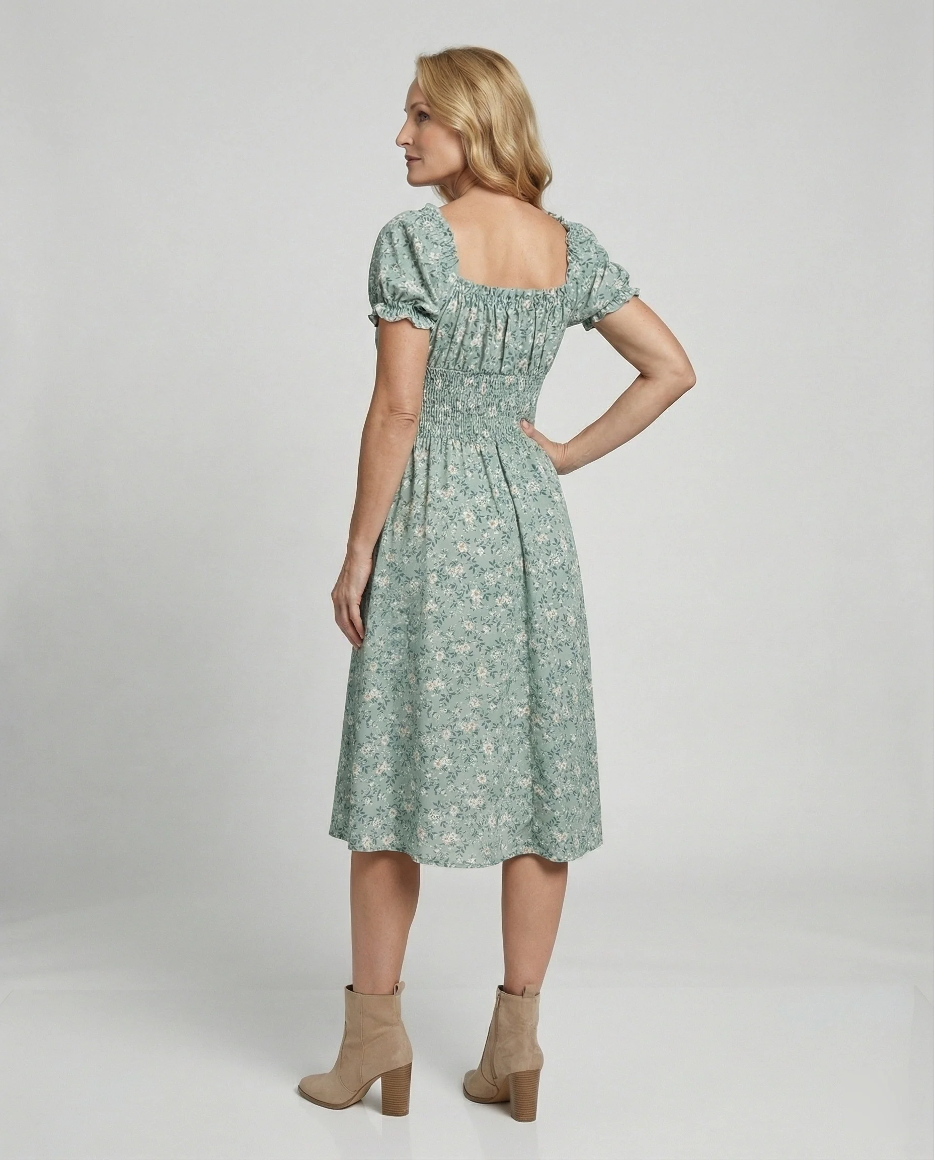 Damen Blumenkleid Sommer knielang - Image 3