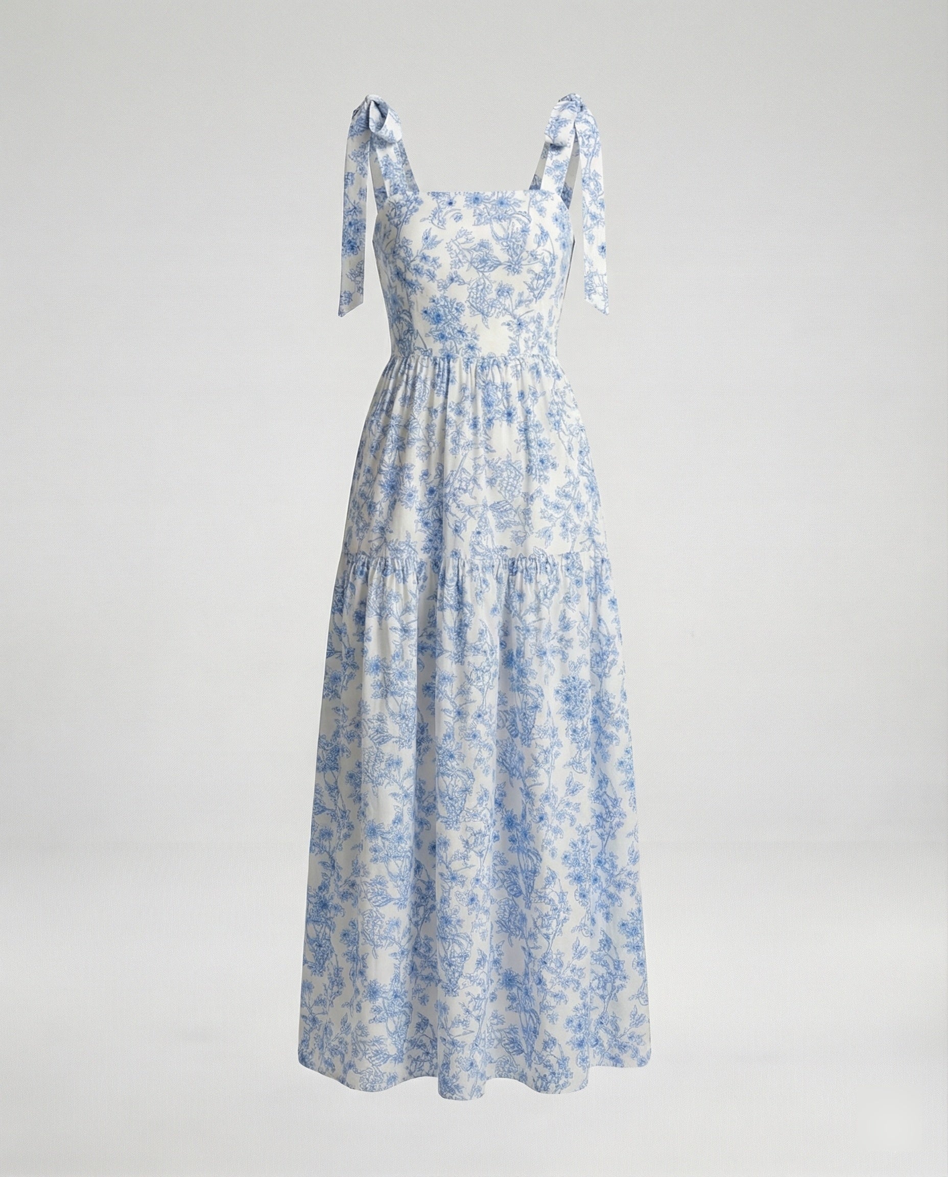 Damen Blumenkleid Maxikleid mit Volants - Image 4