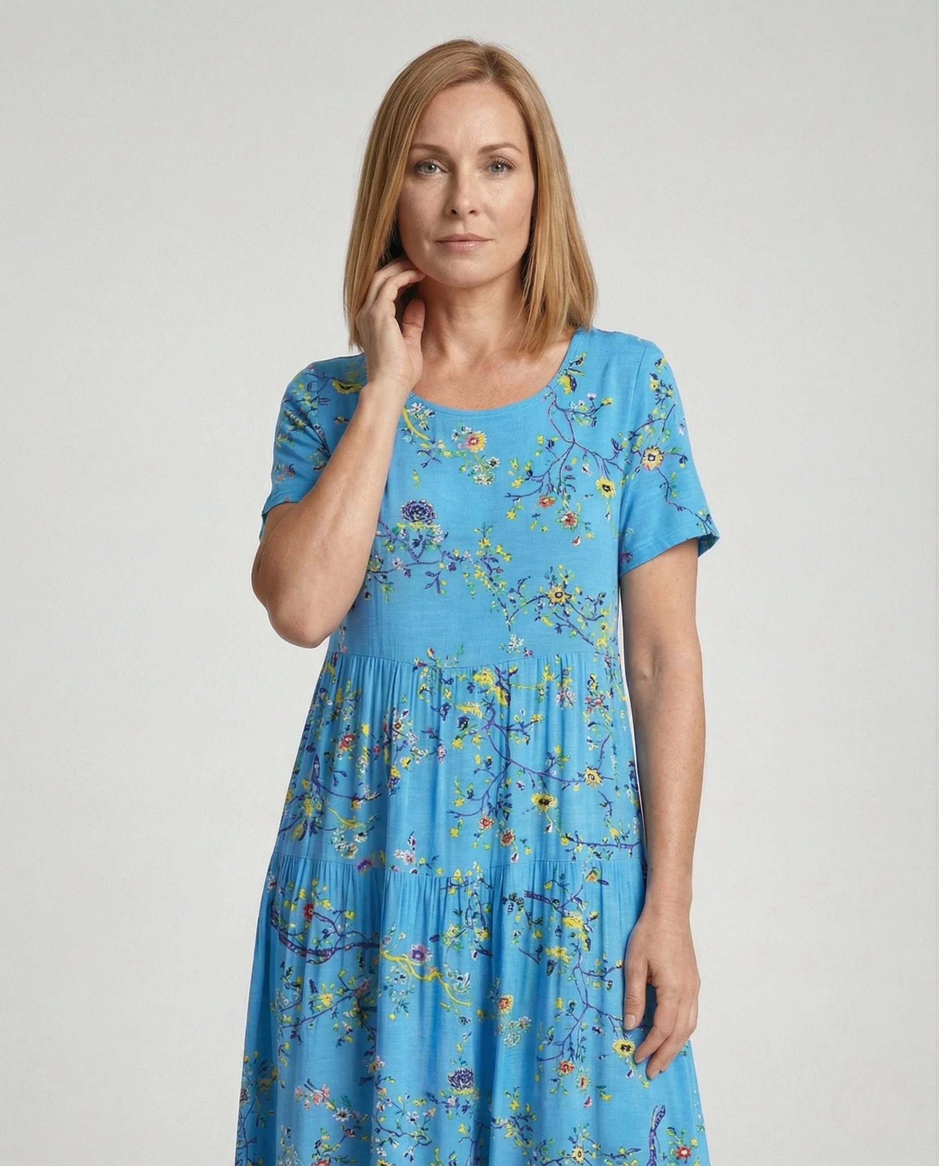 Blumenkleid Damen Maxikleid Stufenrock - Image 2