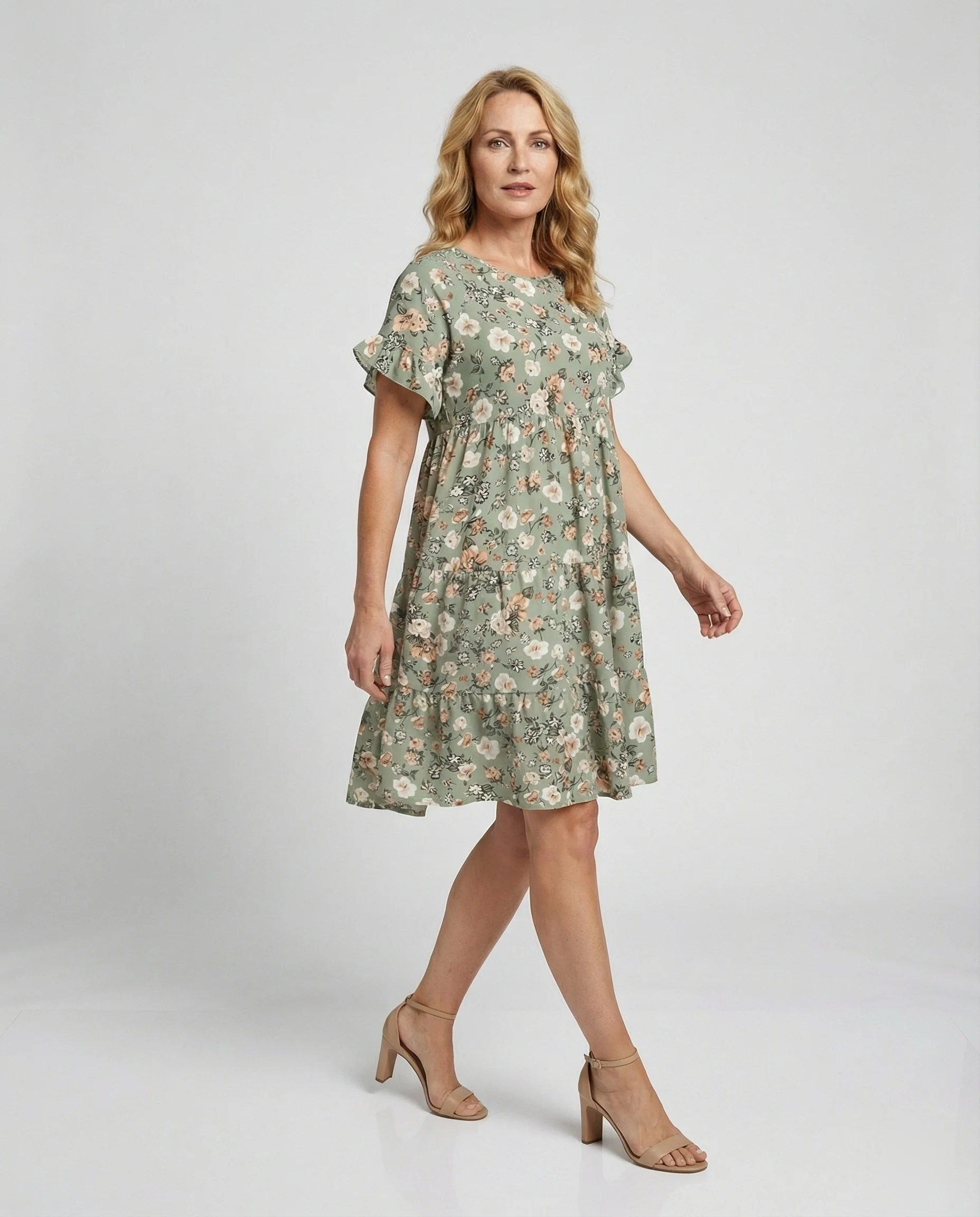 Damen Sommerkleid floral mit Volant - Image 2