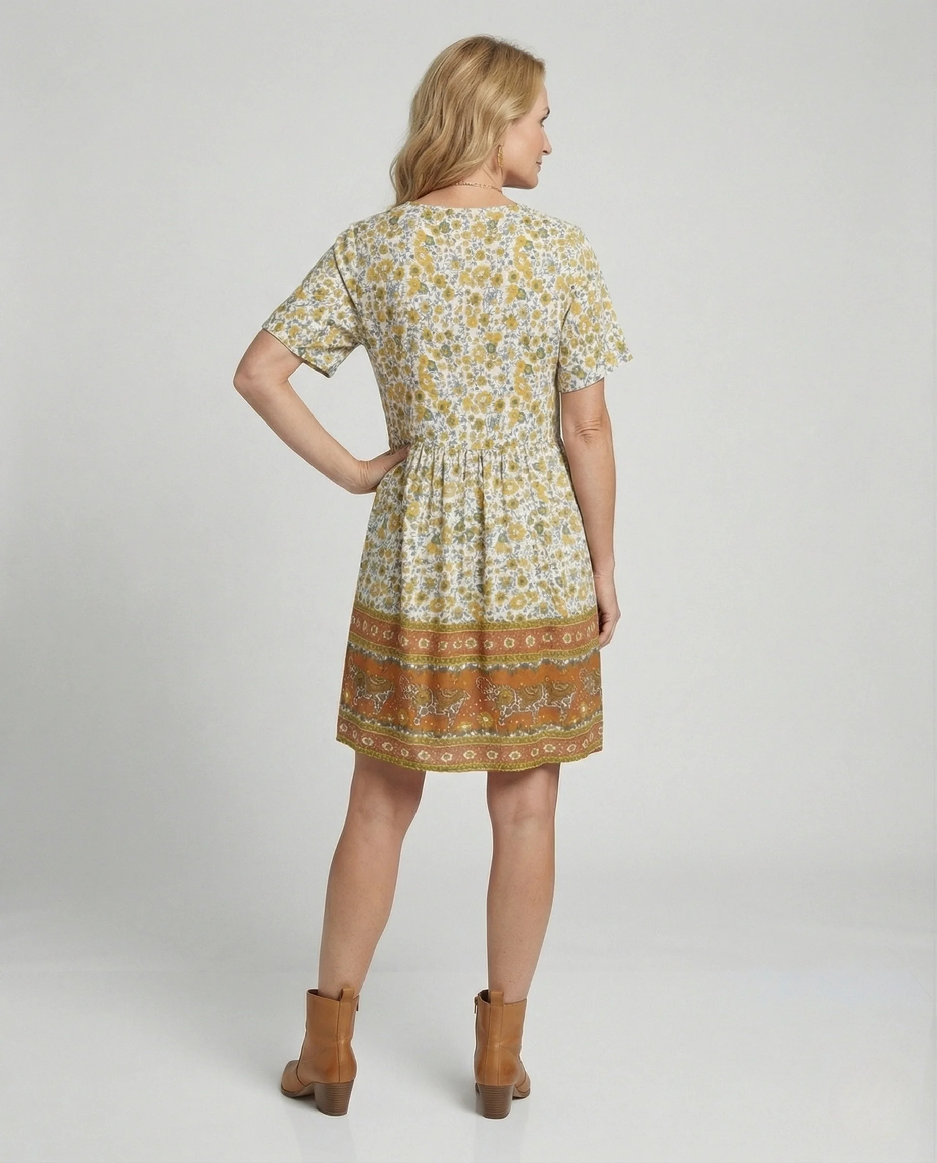 Geblümtes Tunika Kleid Damen - Image 4