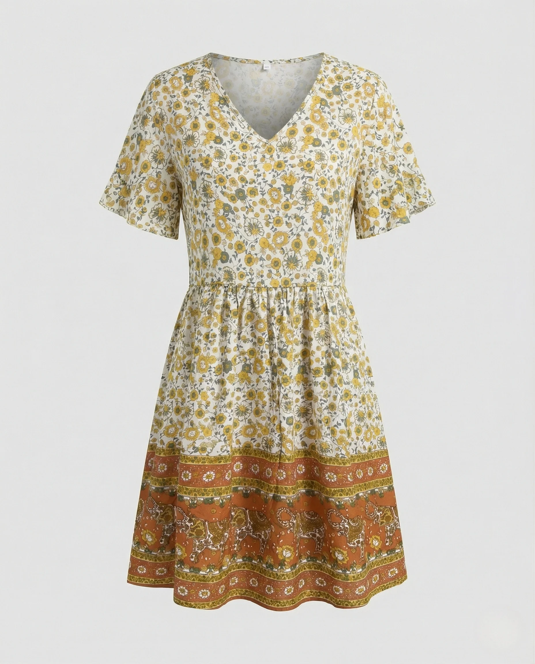 Geblümtes Tunika Kleid Damen - Image 5