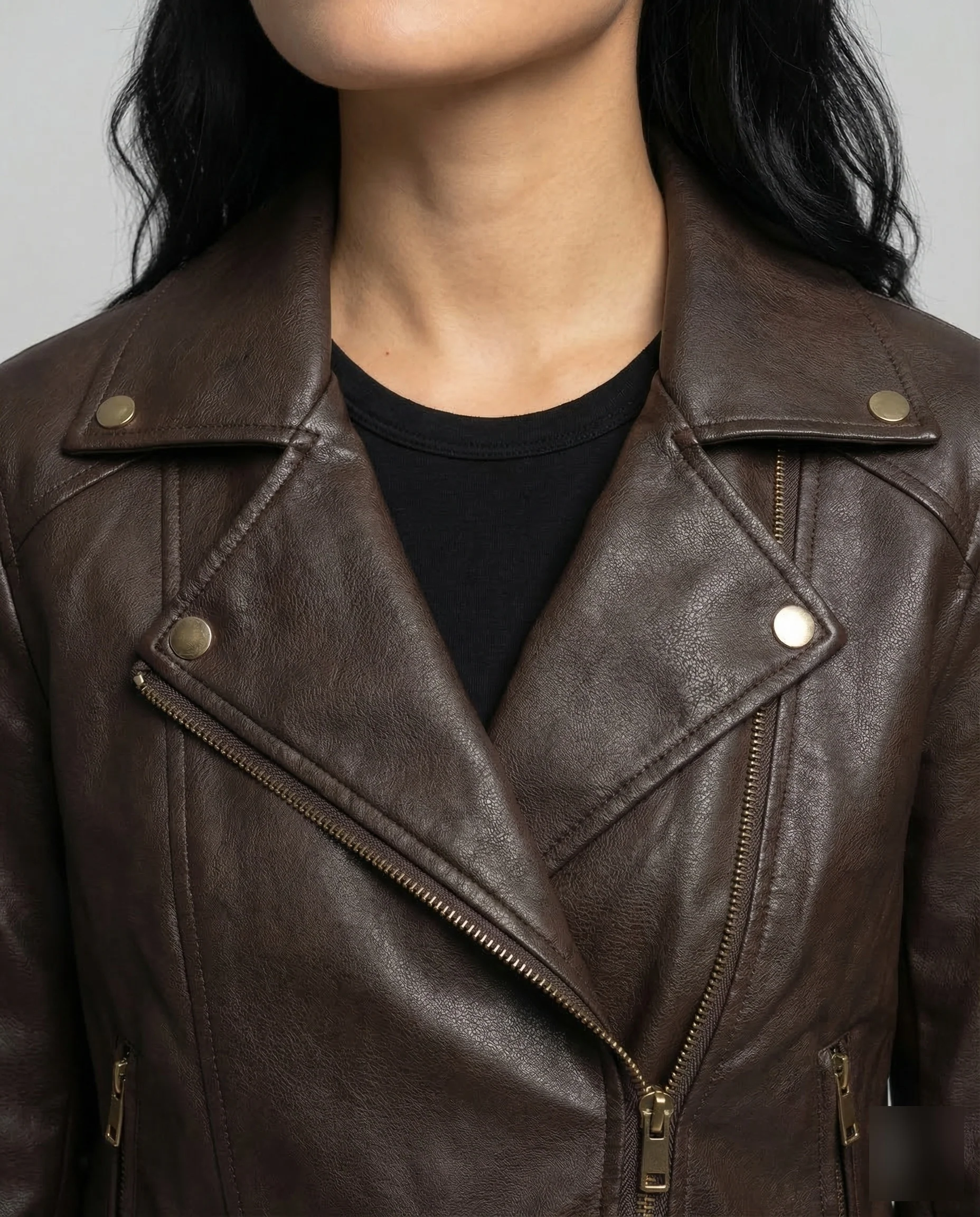 Damen Lederoptik Blouson Kurz - Image 3
