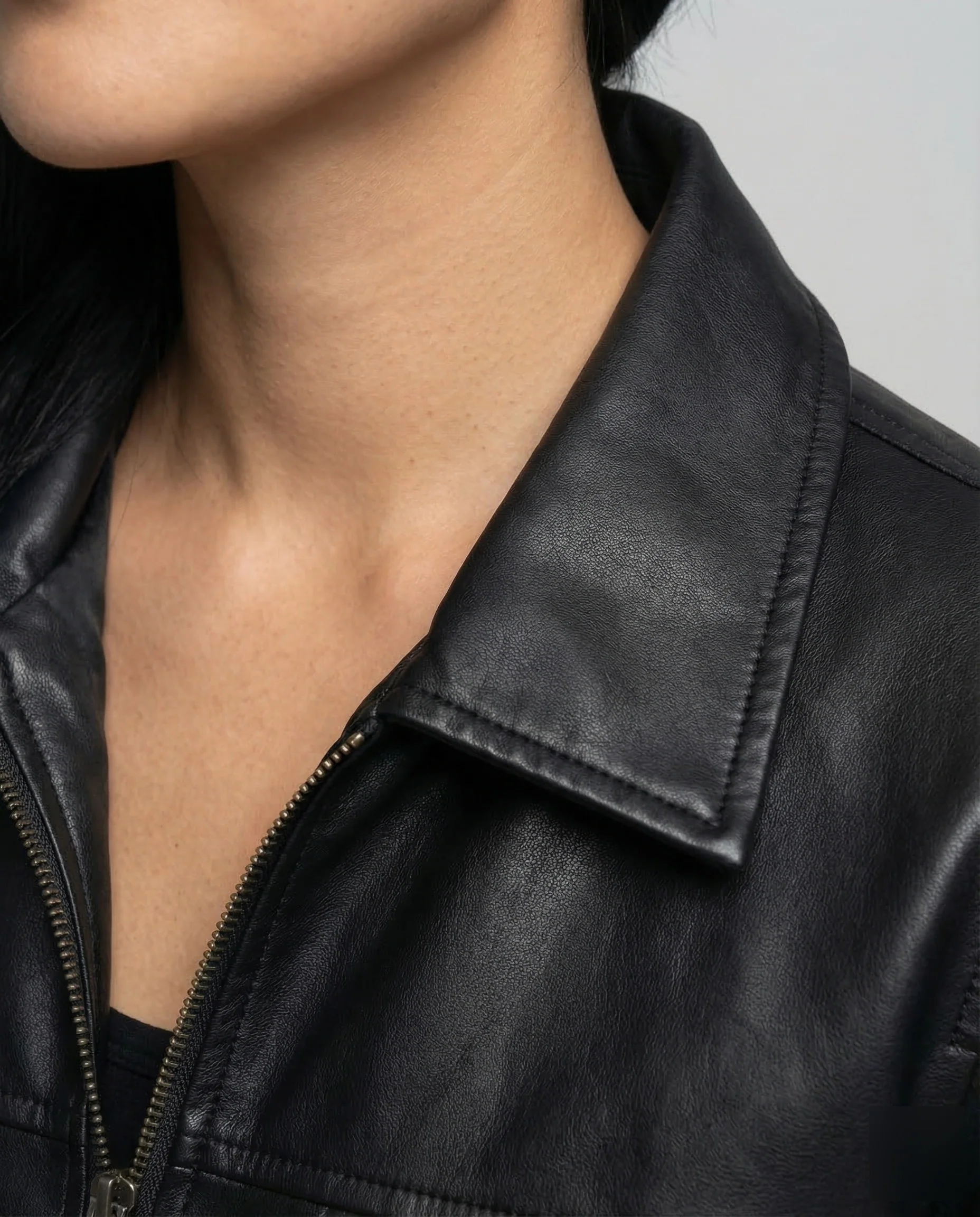 Damen Kunstleder Blouson Gefüttert - Image 3
