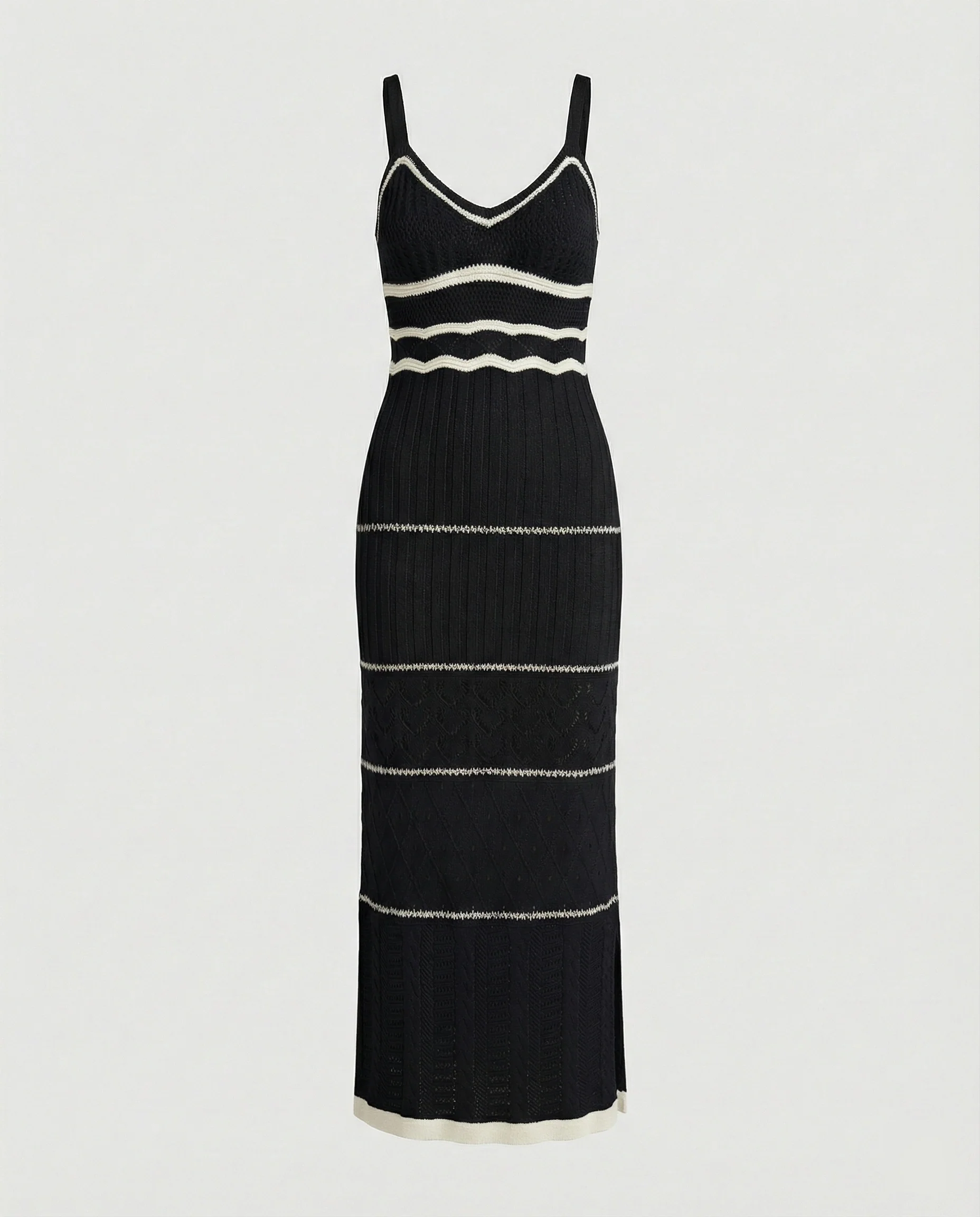 Damen Häkel Maxikleid mit Schlitz - Image 2