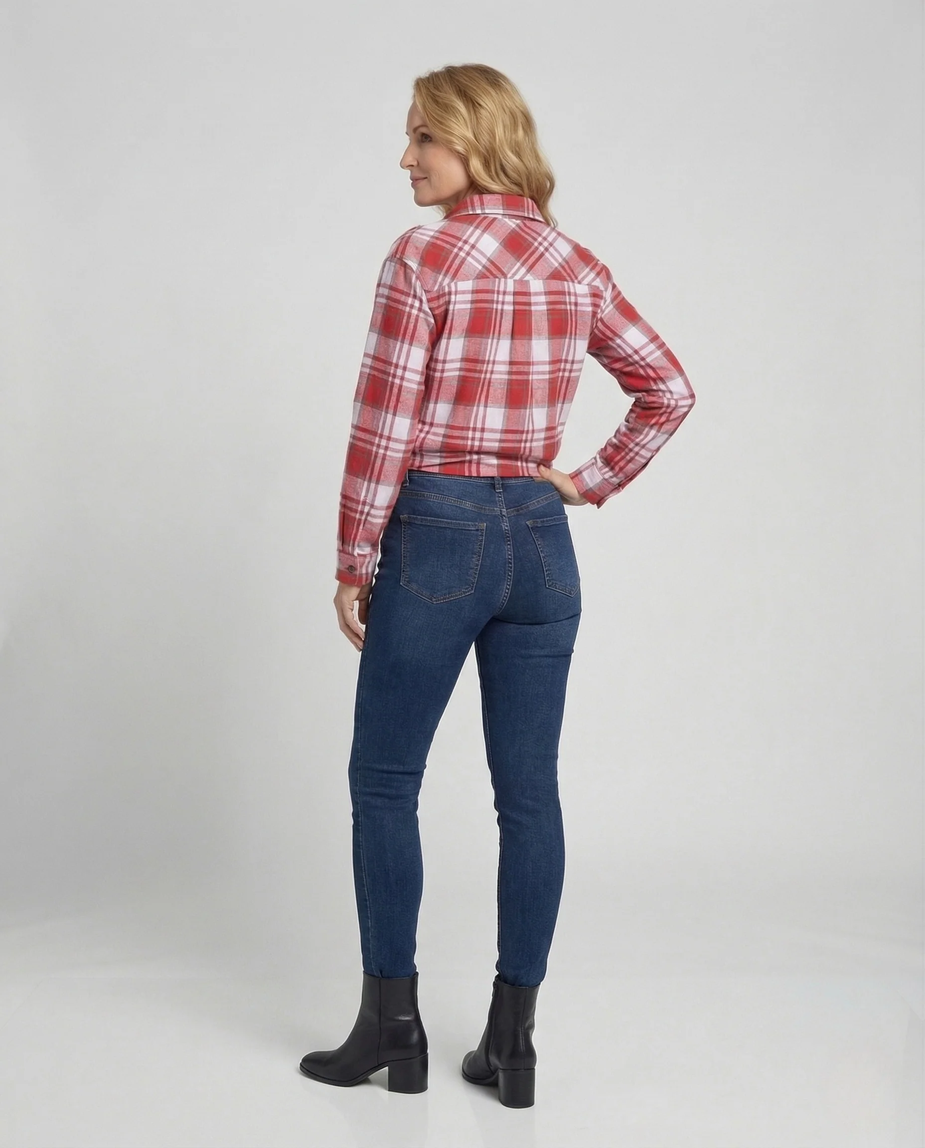 Damen Hemdbluse Flanell Oversize - Image 4