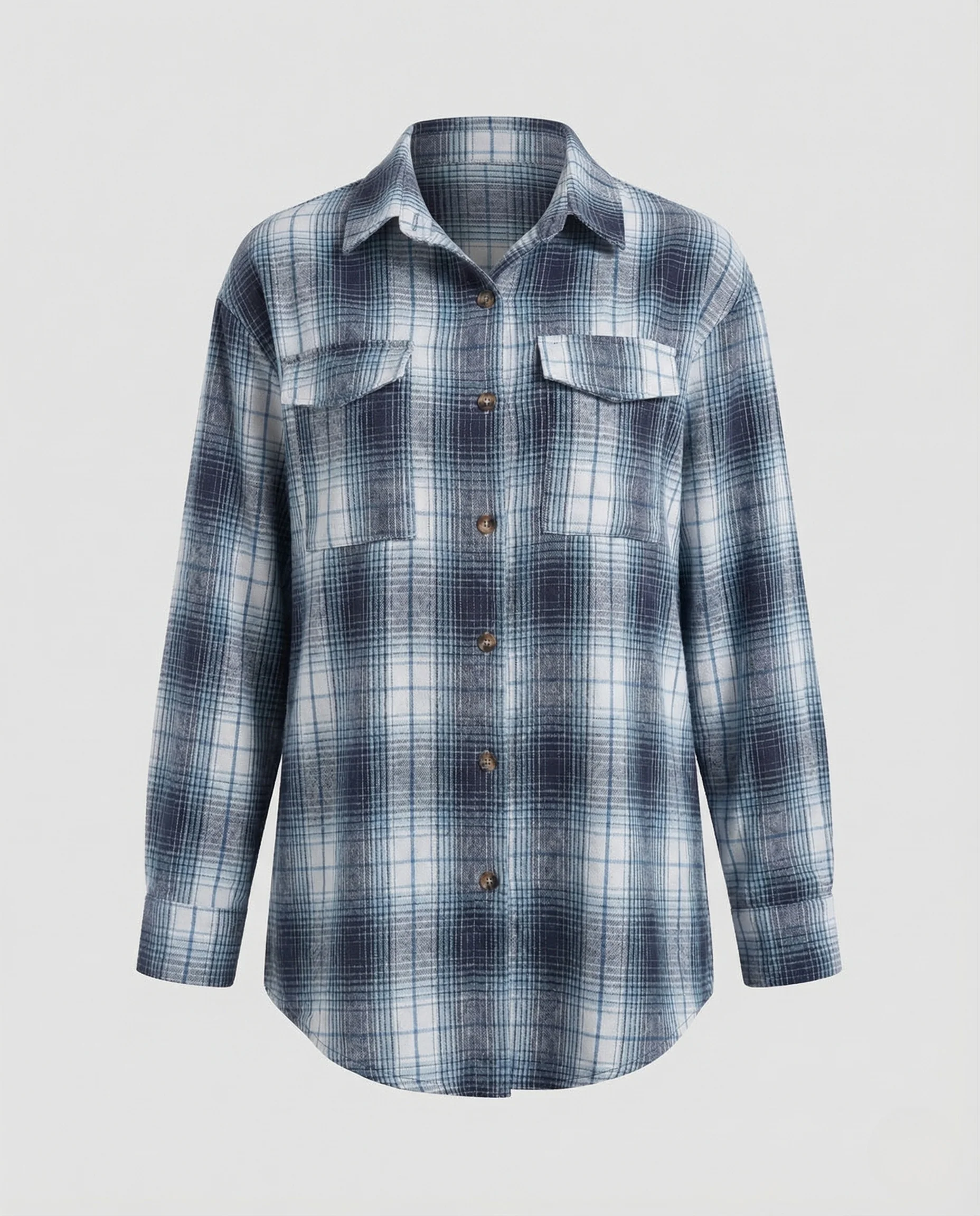 Damen Hemdbluse Flanell Oversize - Image 6