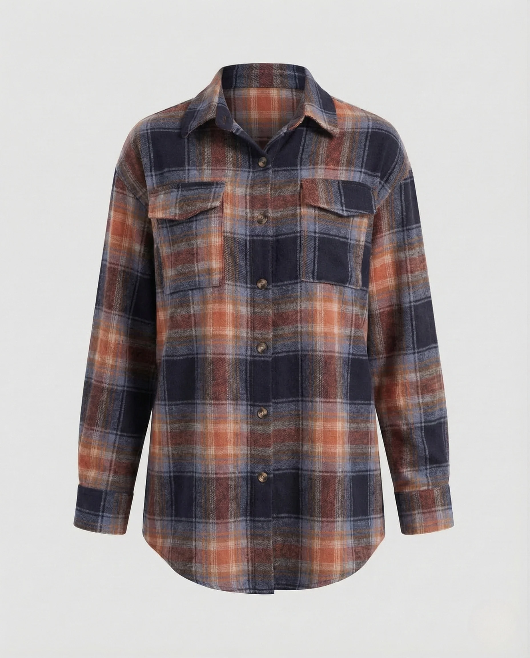 Damen Hemdbluse Flanell Oversize - Image 8