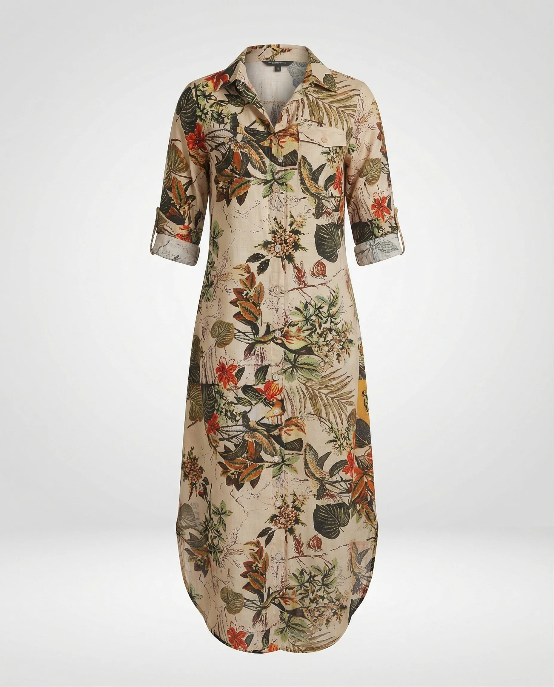 Freizeitkleid Damen Hemdblusenkleid Schlitz - Image 11